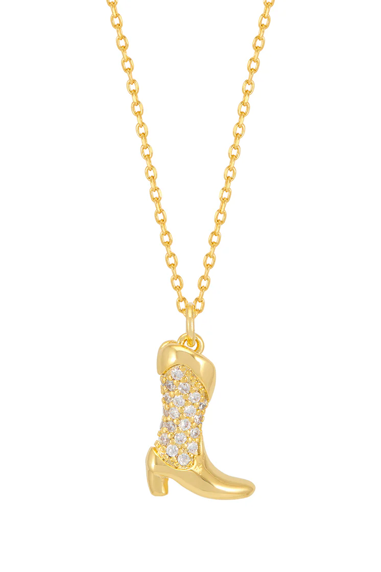 Pave Cowboy Boot Necklace - Image 3