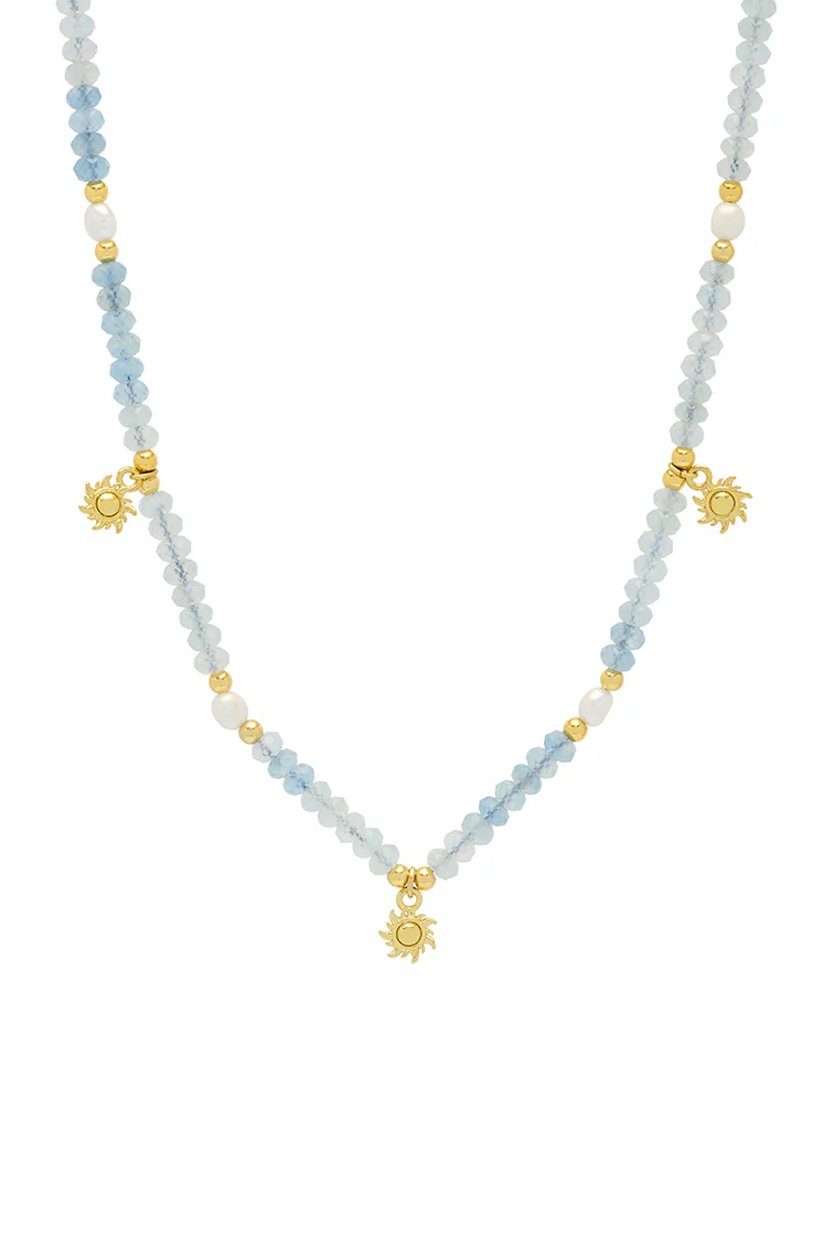 Pearl Gemstone Sun Necklace - Image 3