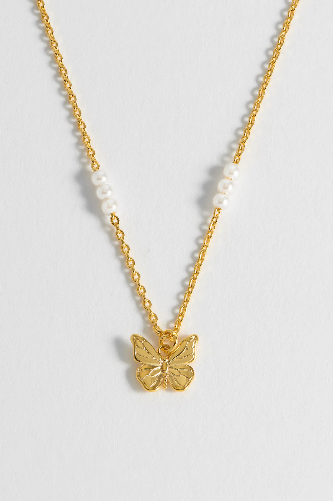 Pearl Butterfly Pendant Necklace - Image 2