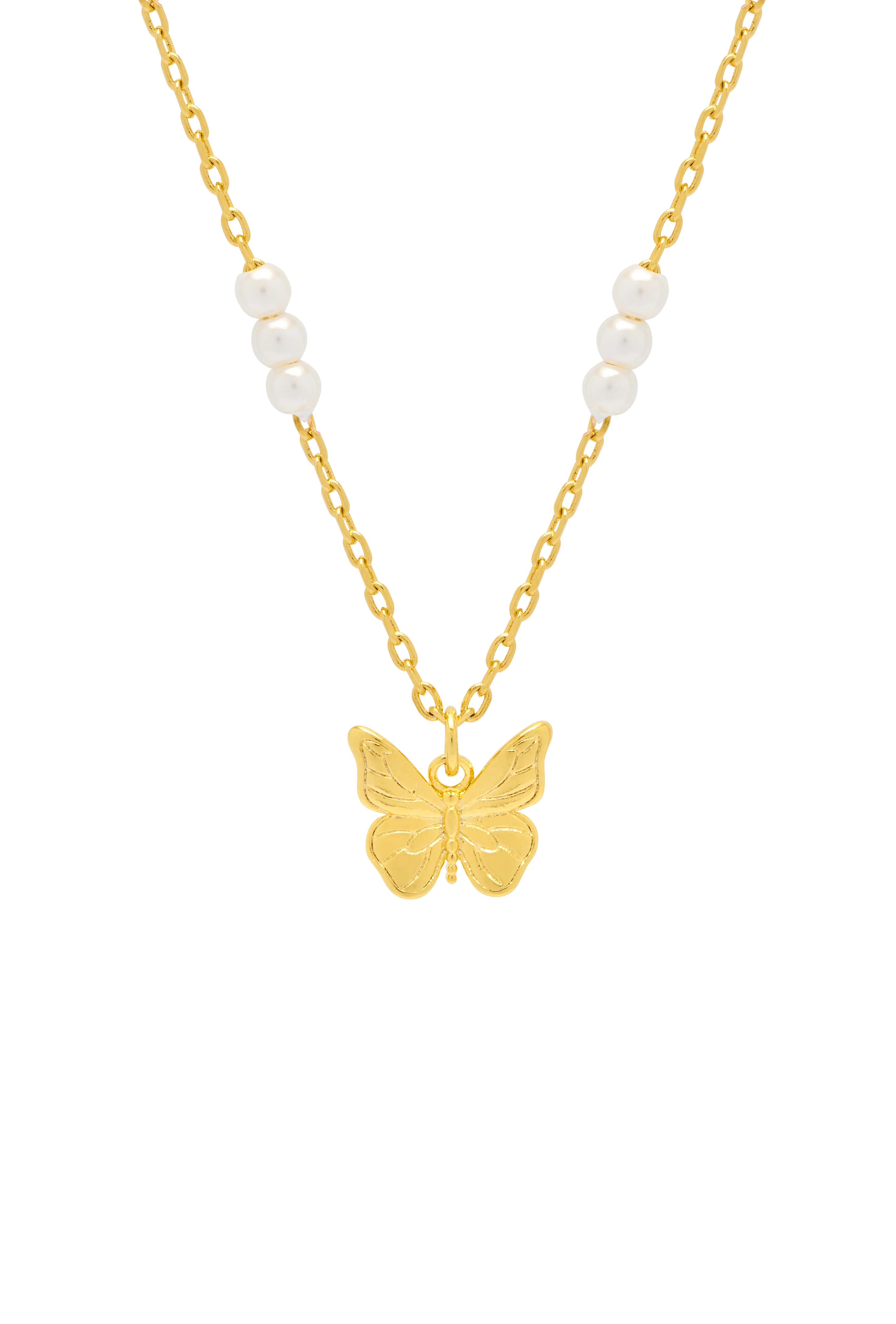 Pearl Butterfly Pendant Necklace - Image 3