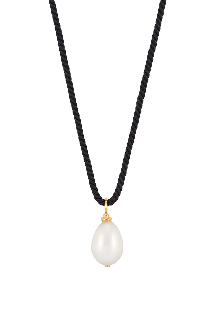Pearl Drop Cord Necklace - Image 3
