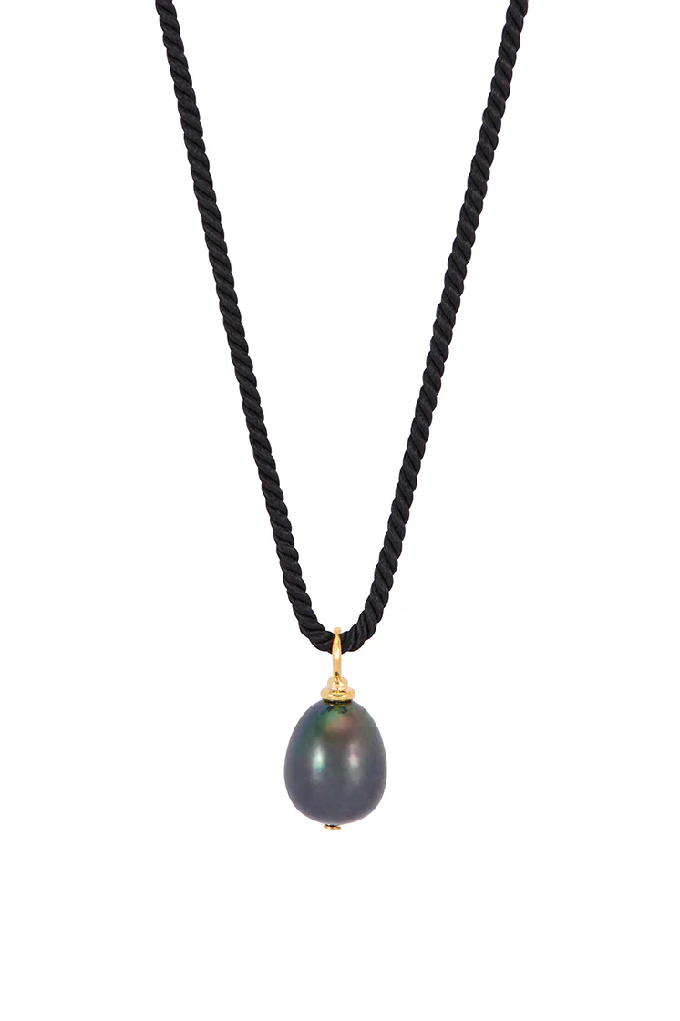 Pearl Drop Cord Necklace - Image 3