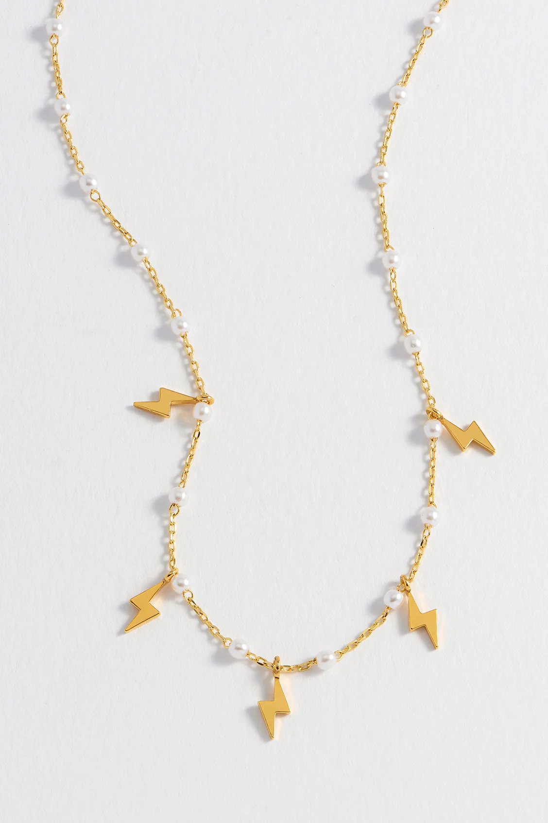 Pearl Power Bolt Charm Necklace - Image 2