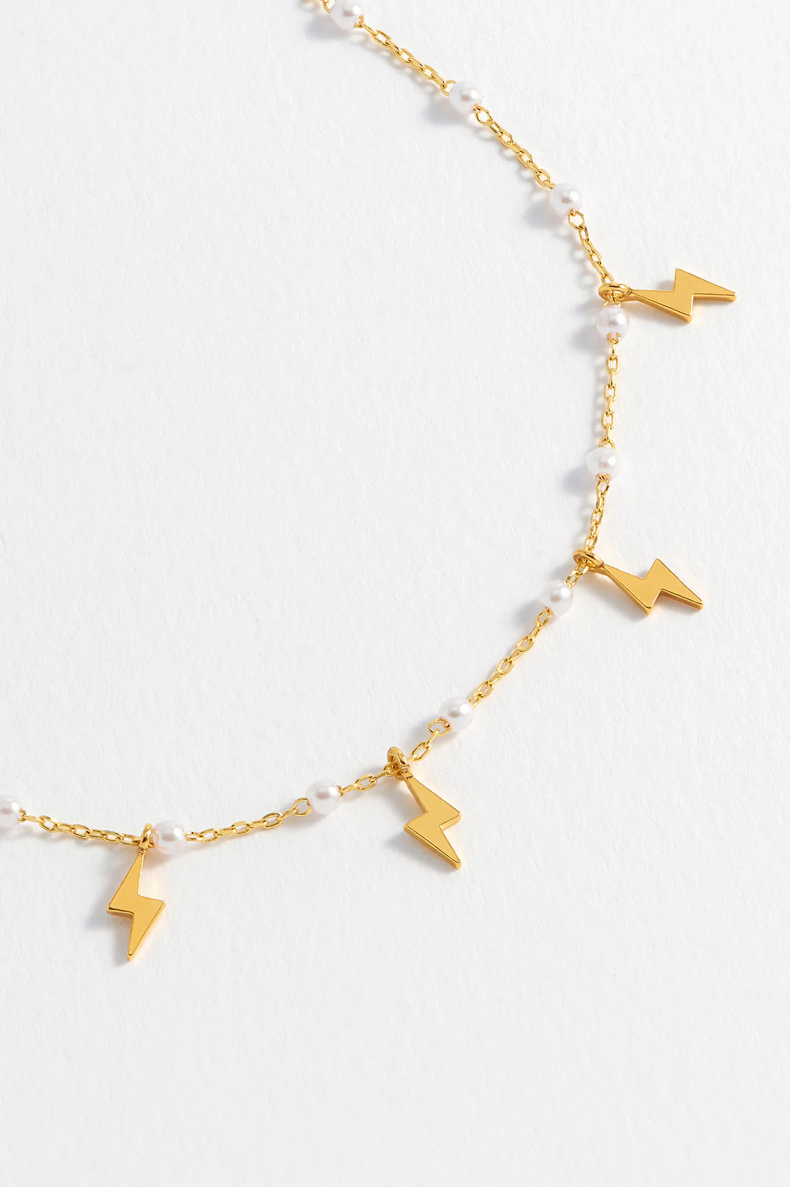 Pearl Power Bolt Charm Necklace - Image 5