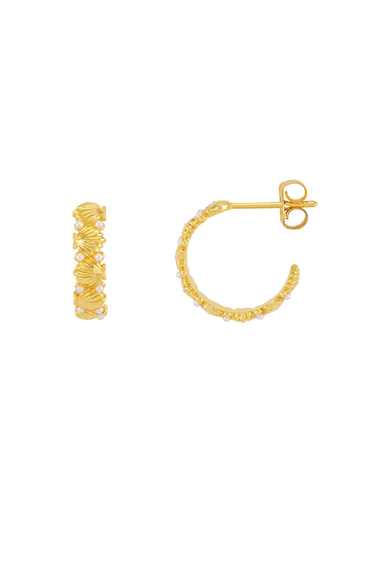 Pearl Scallop Hoops - Image 3