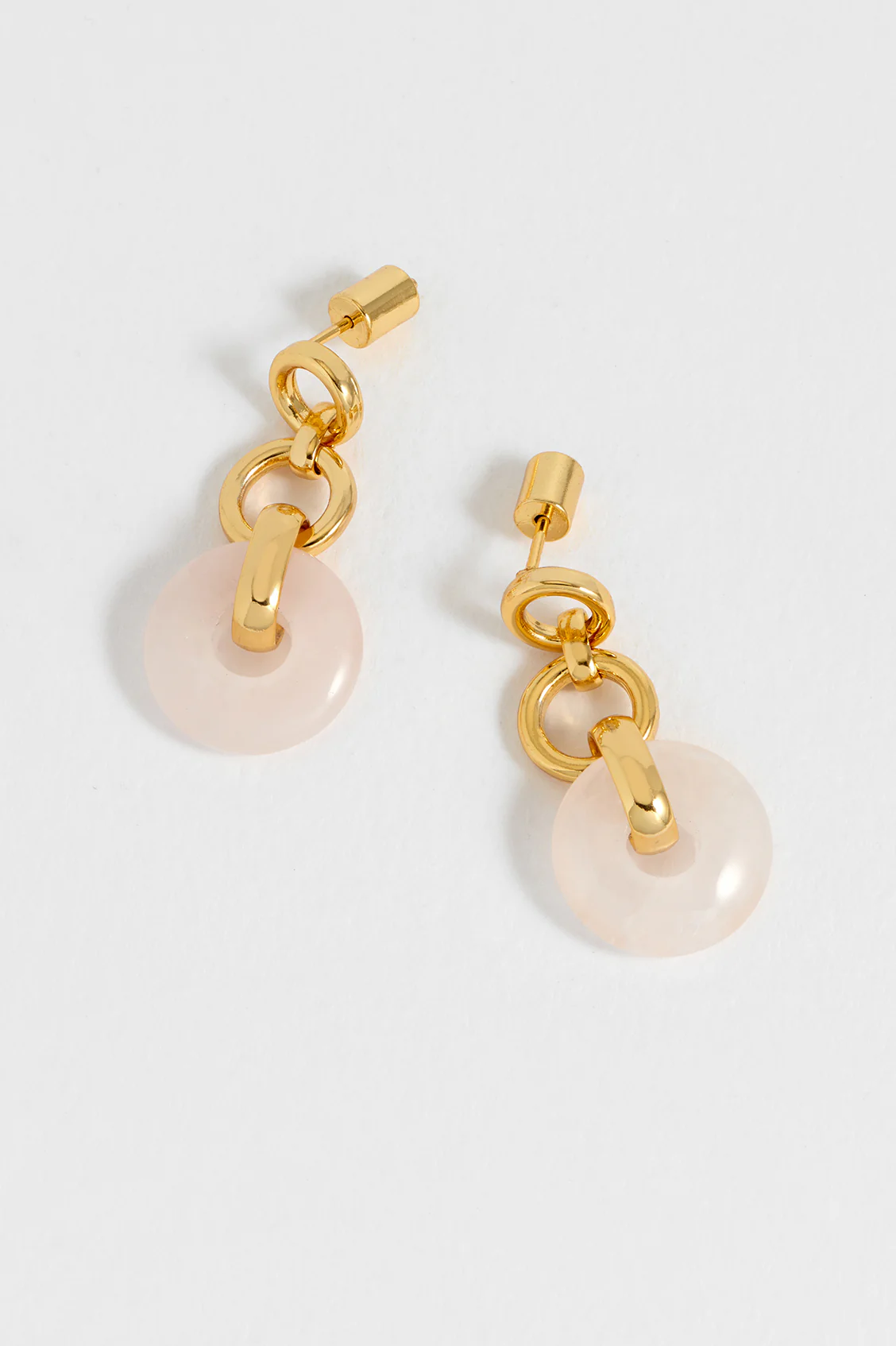 Pink Graduated Round Link Drop Earrings - Image 4