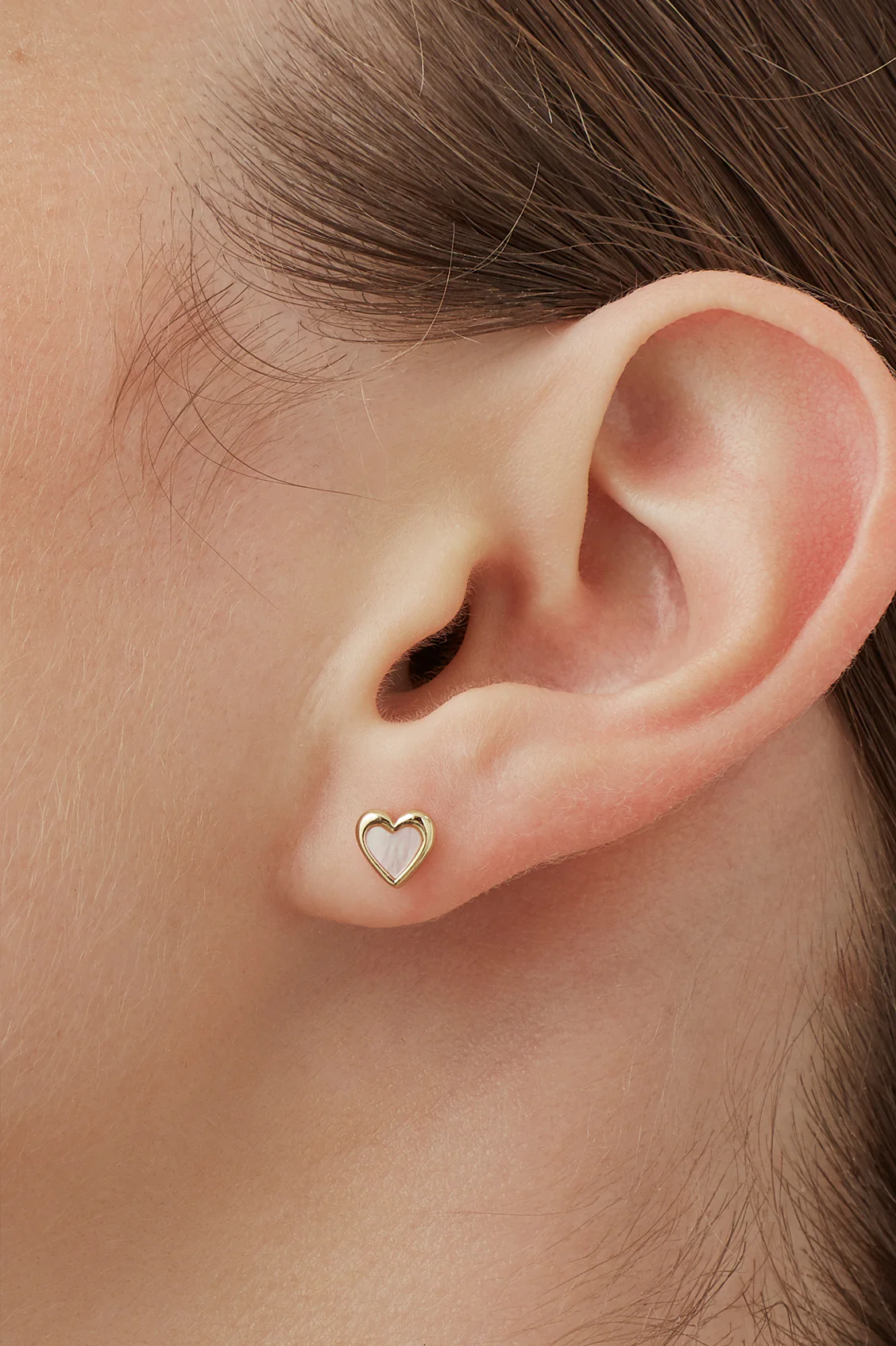 Pink Pearl Heart Stud Earrings - Image 2