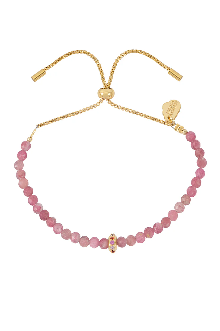 Pink Tourmaline CZ Disc Amelia Bracelet - Image 3