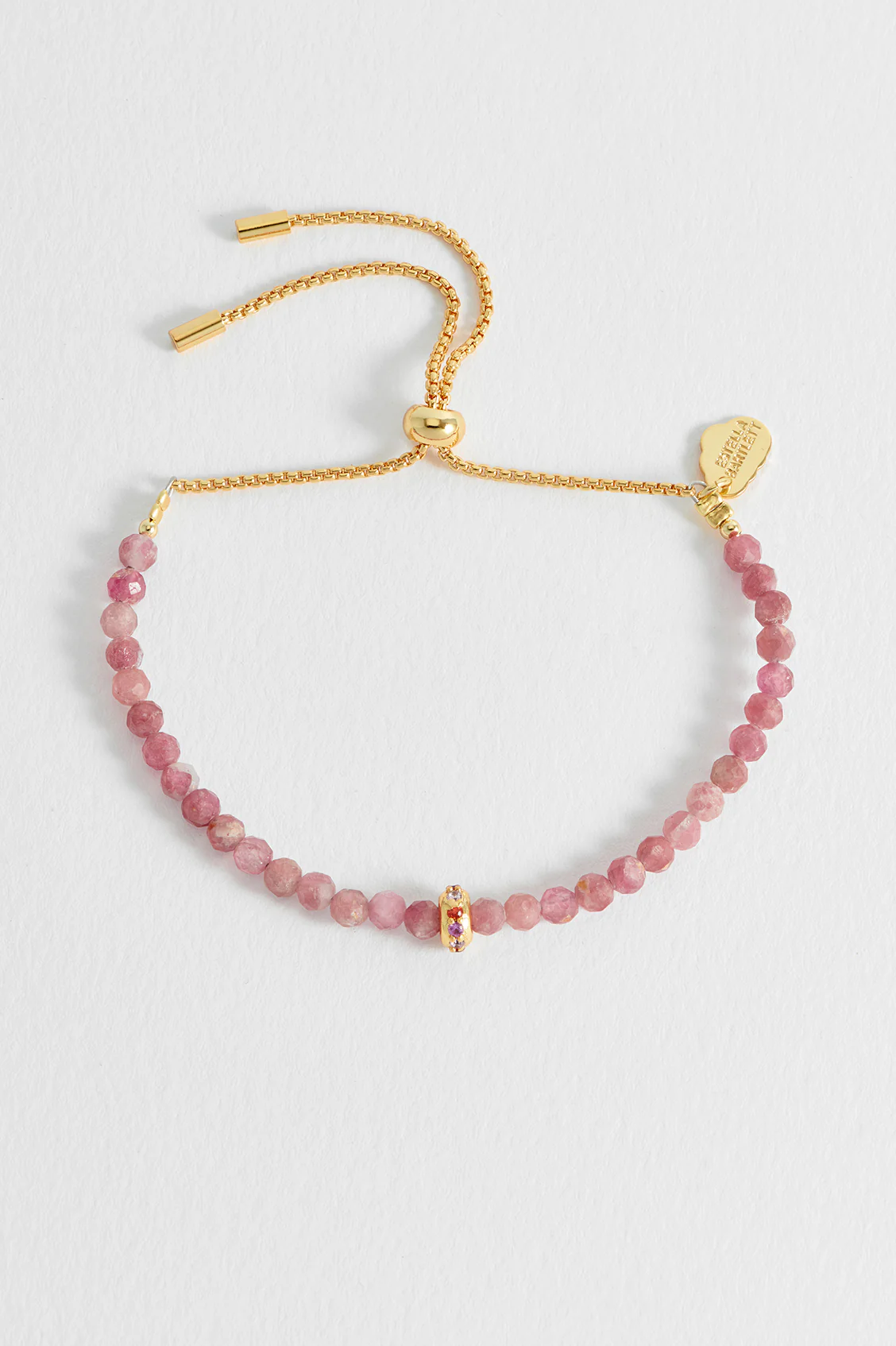 Pink Tourmaline CZ Disc Amelia Bracelet - Image 4