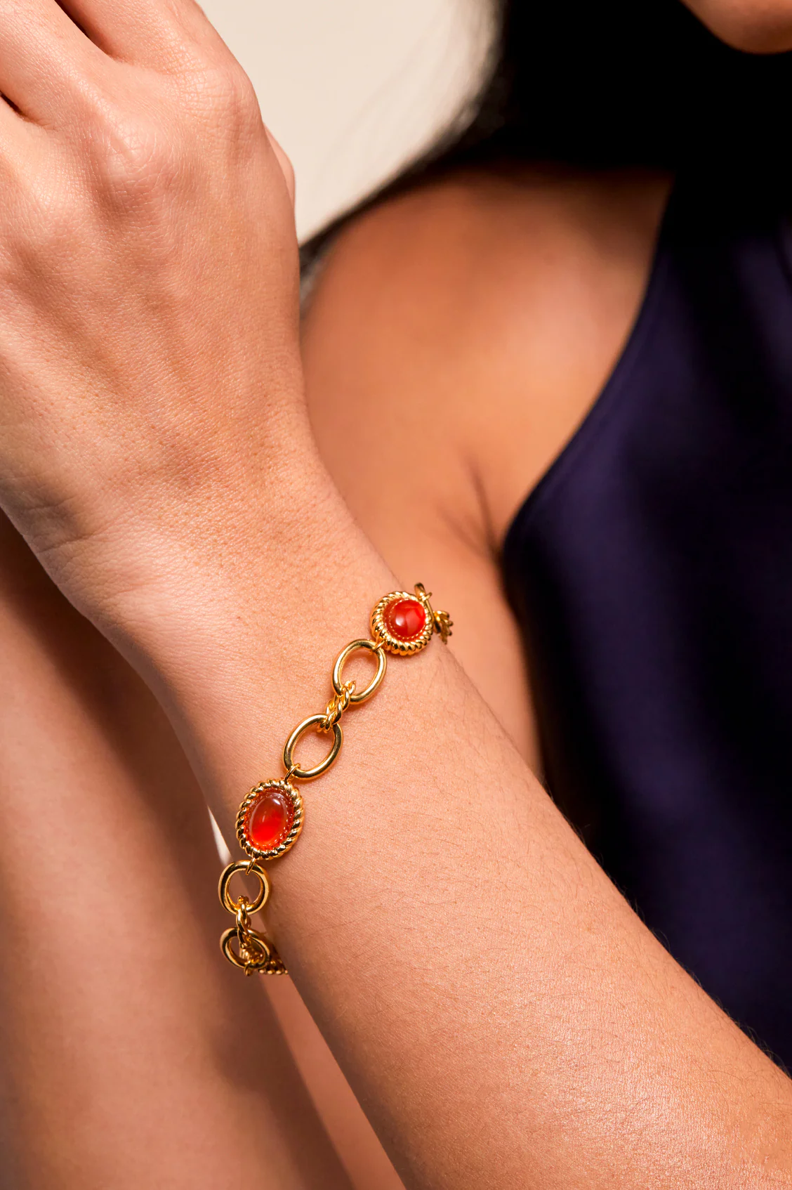 Chunky Gemstone Chain Bracelet - Image 2