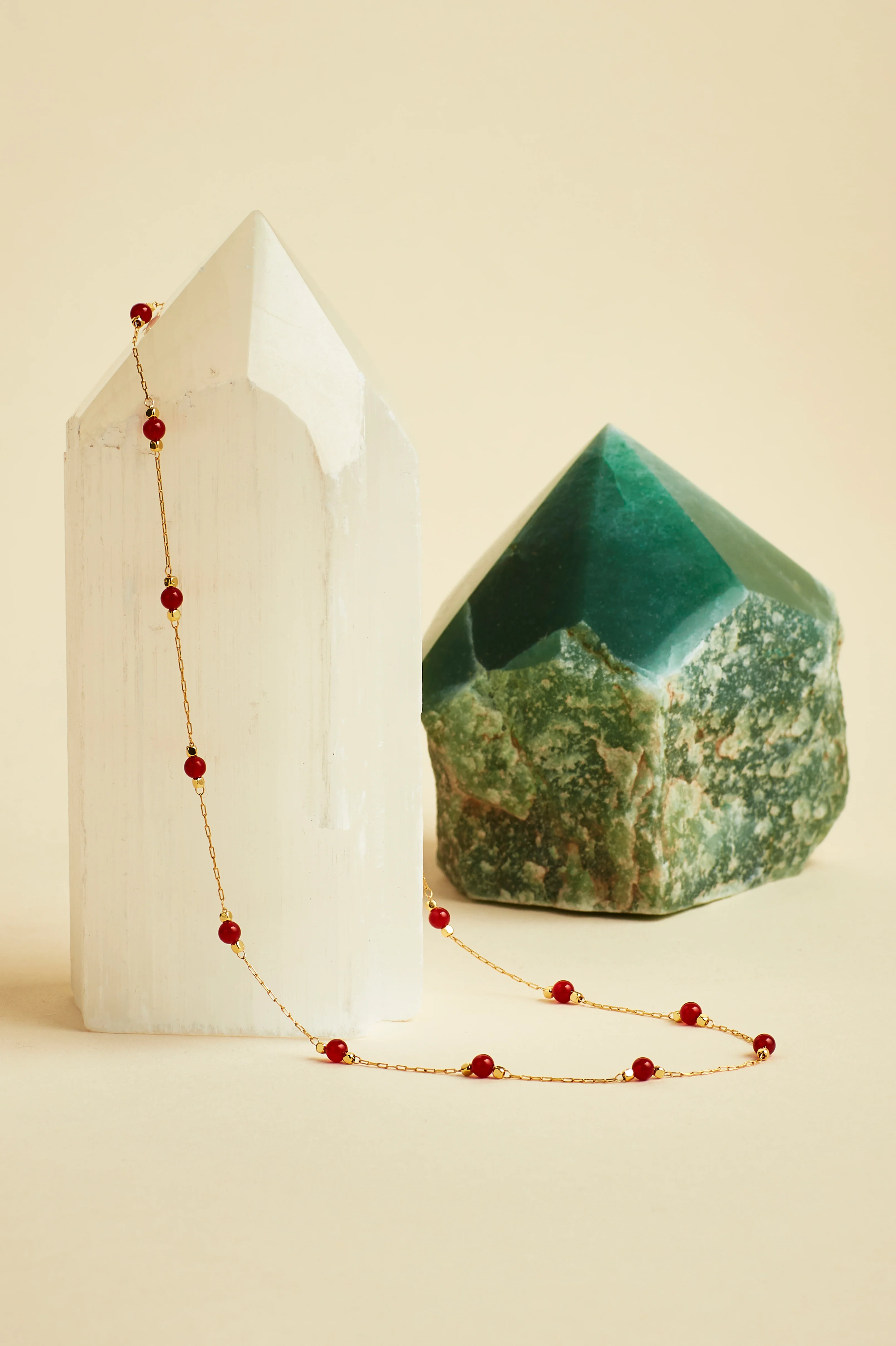 Wellness Red Agate Gemstone Bead Necklace - Image 4