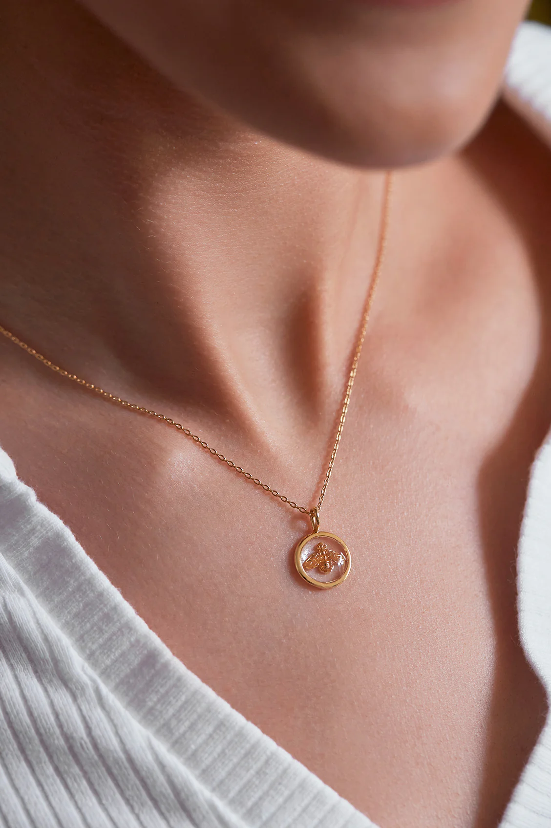 Resin Bee Pendant Necklace - Image 2