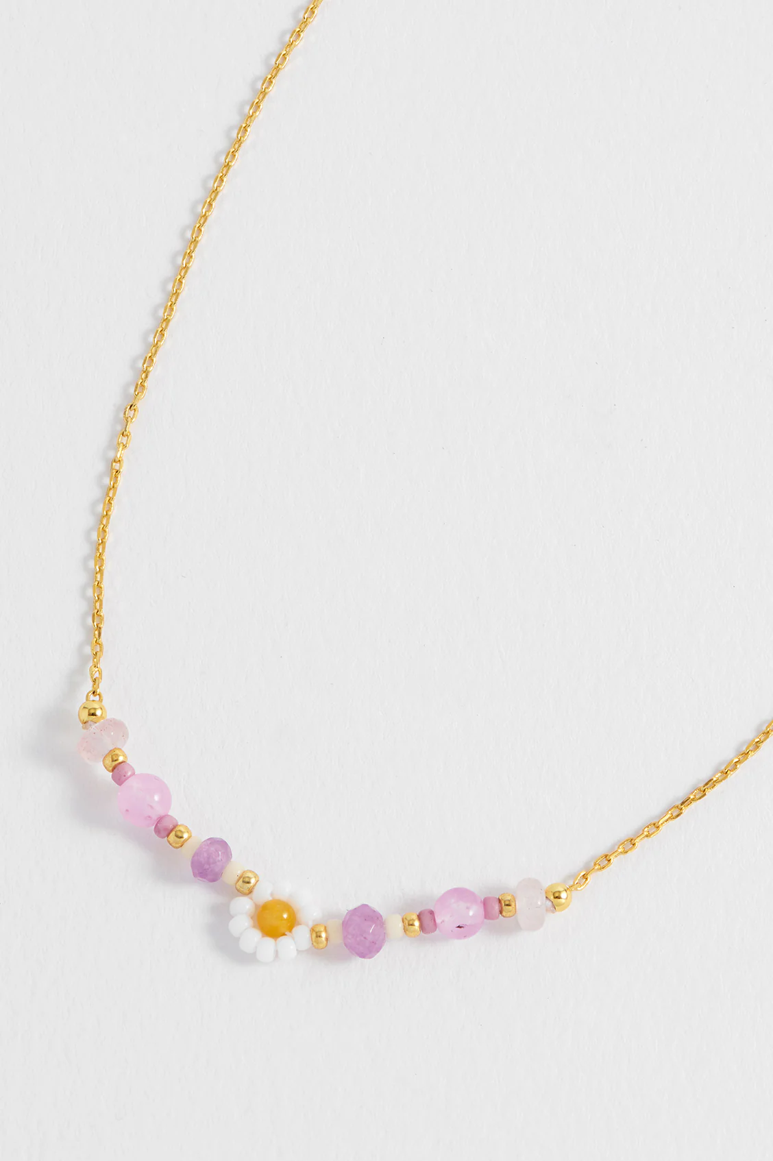 Rose Quartz Beaded Flower Necklace - Image 5