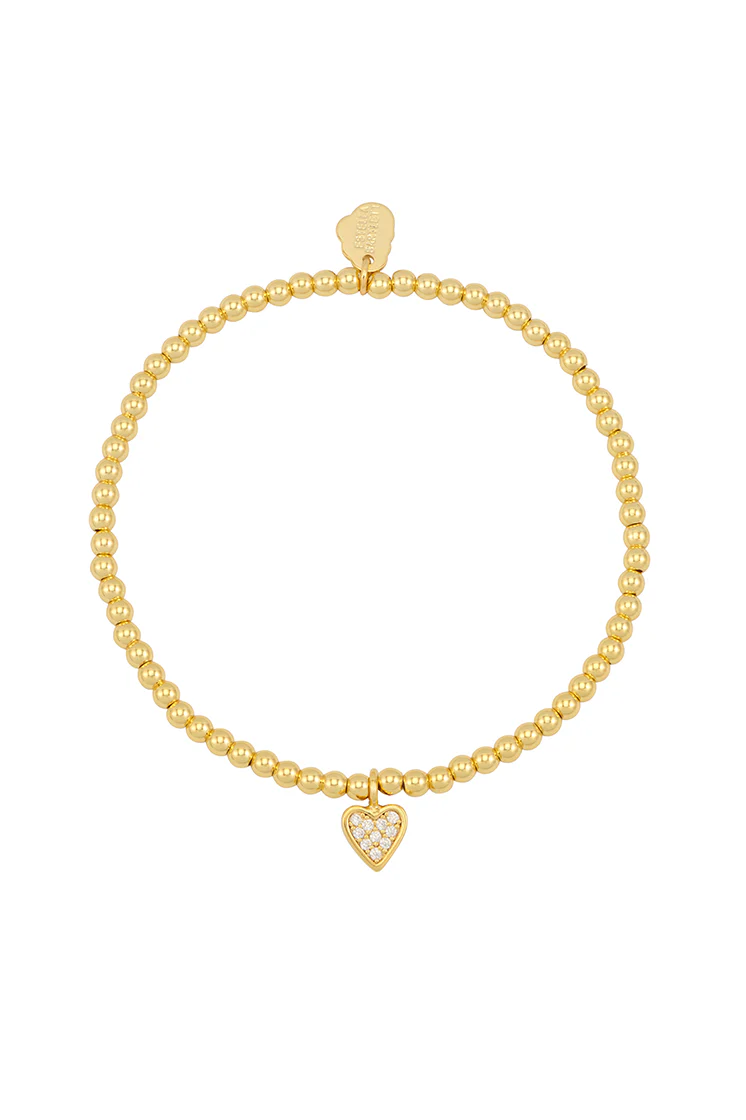 Sienna Beaded Pave Heart Bracelet - Image 3