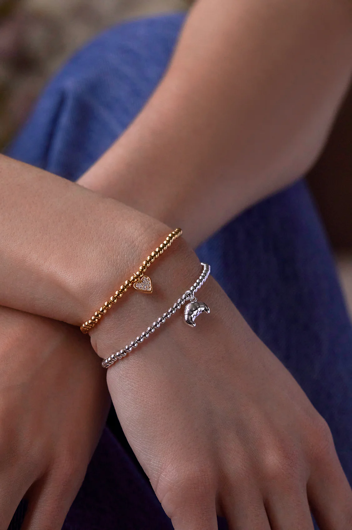 Sienna Beaded Pave Heart Bracelet - Image 5