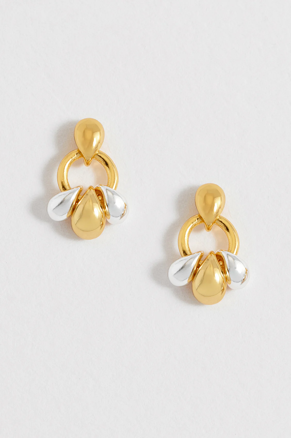 Tiered Droplet Circle Earrings