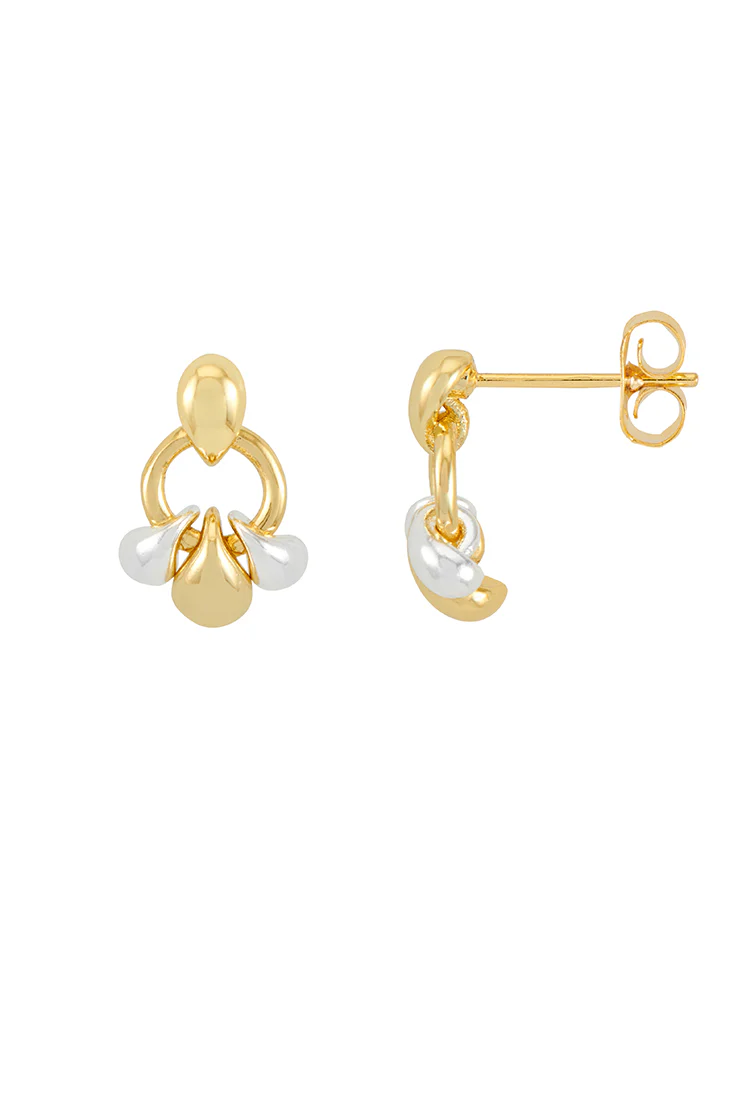 Tiered Droplet Circle Earrings - Image 3