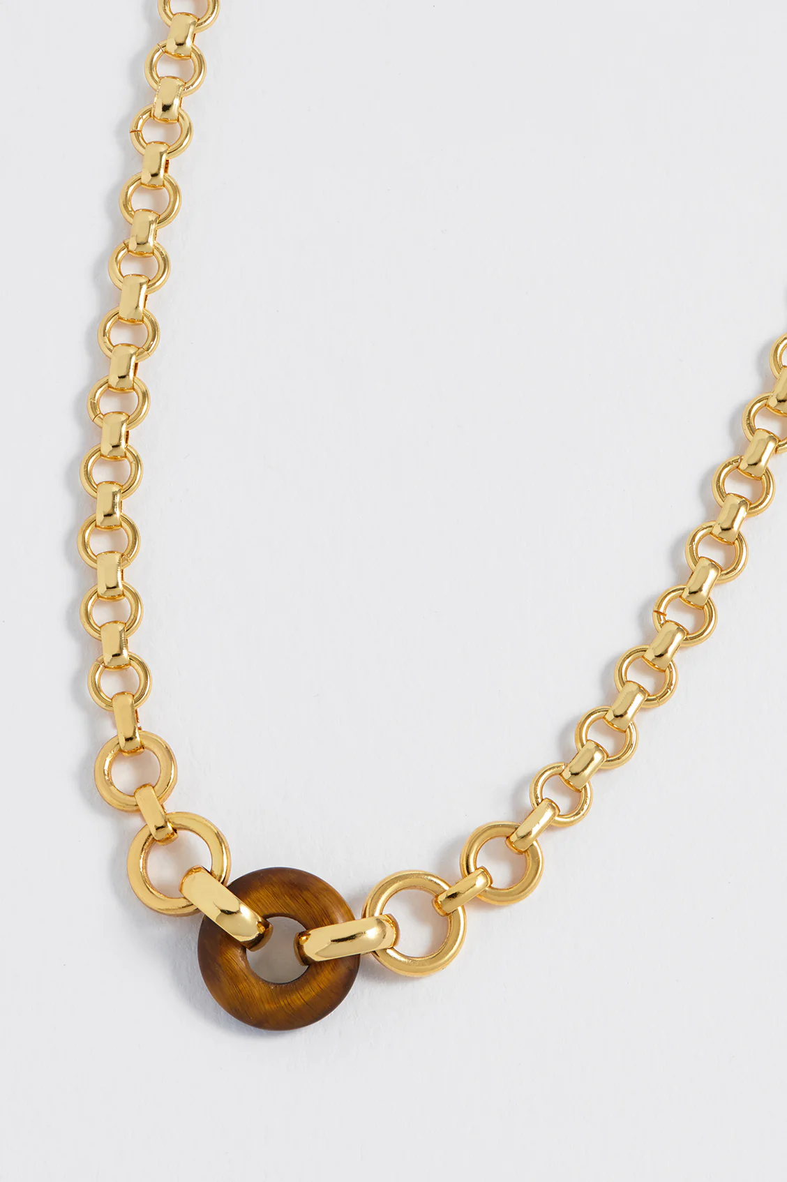 Tigers Eye Graduated Round Link Chain Necklace - Image 5