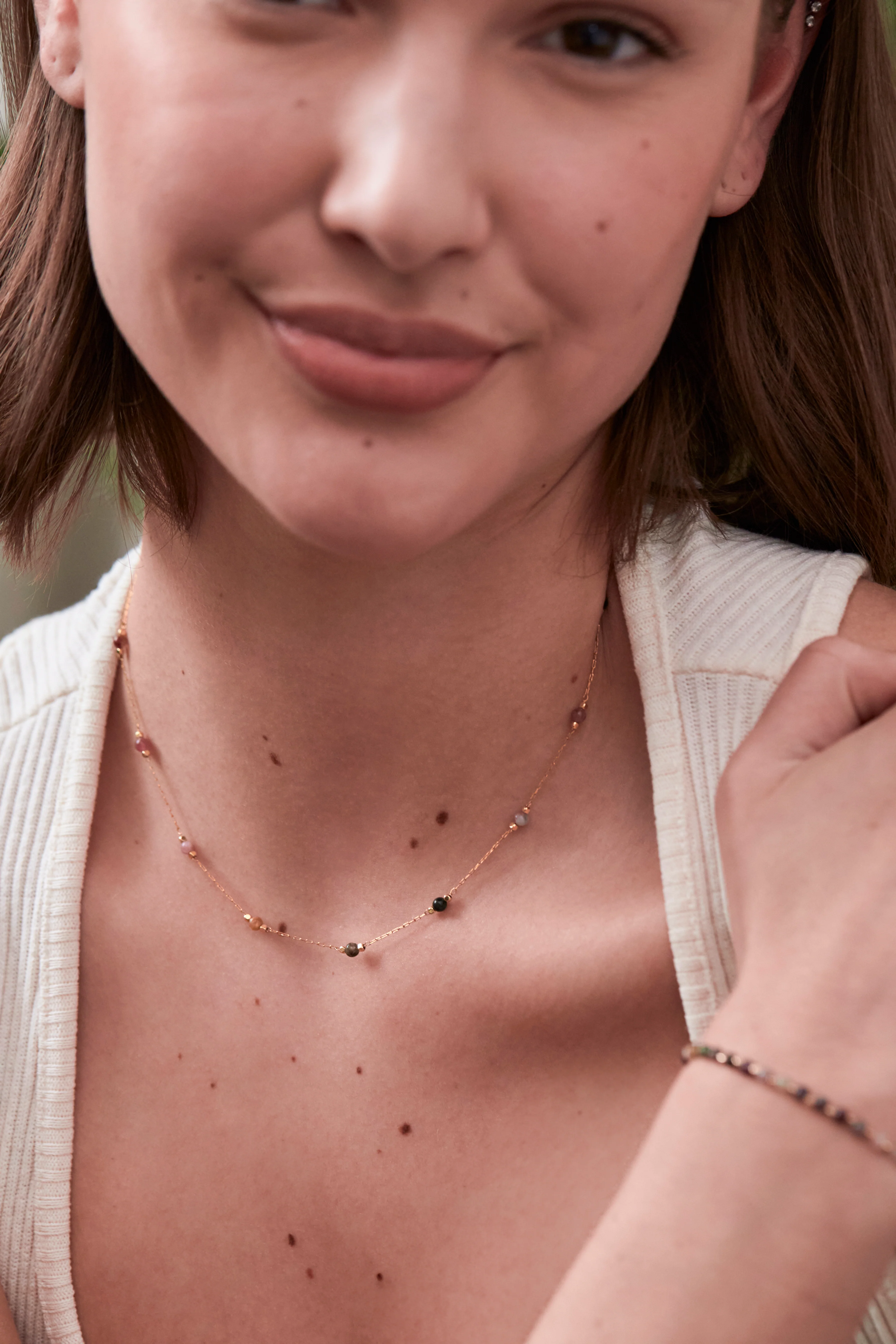 Wellness Tourmaline Gemstone Bead Necklace - Image 2