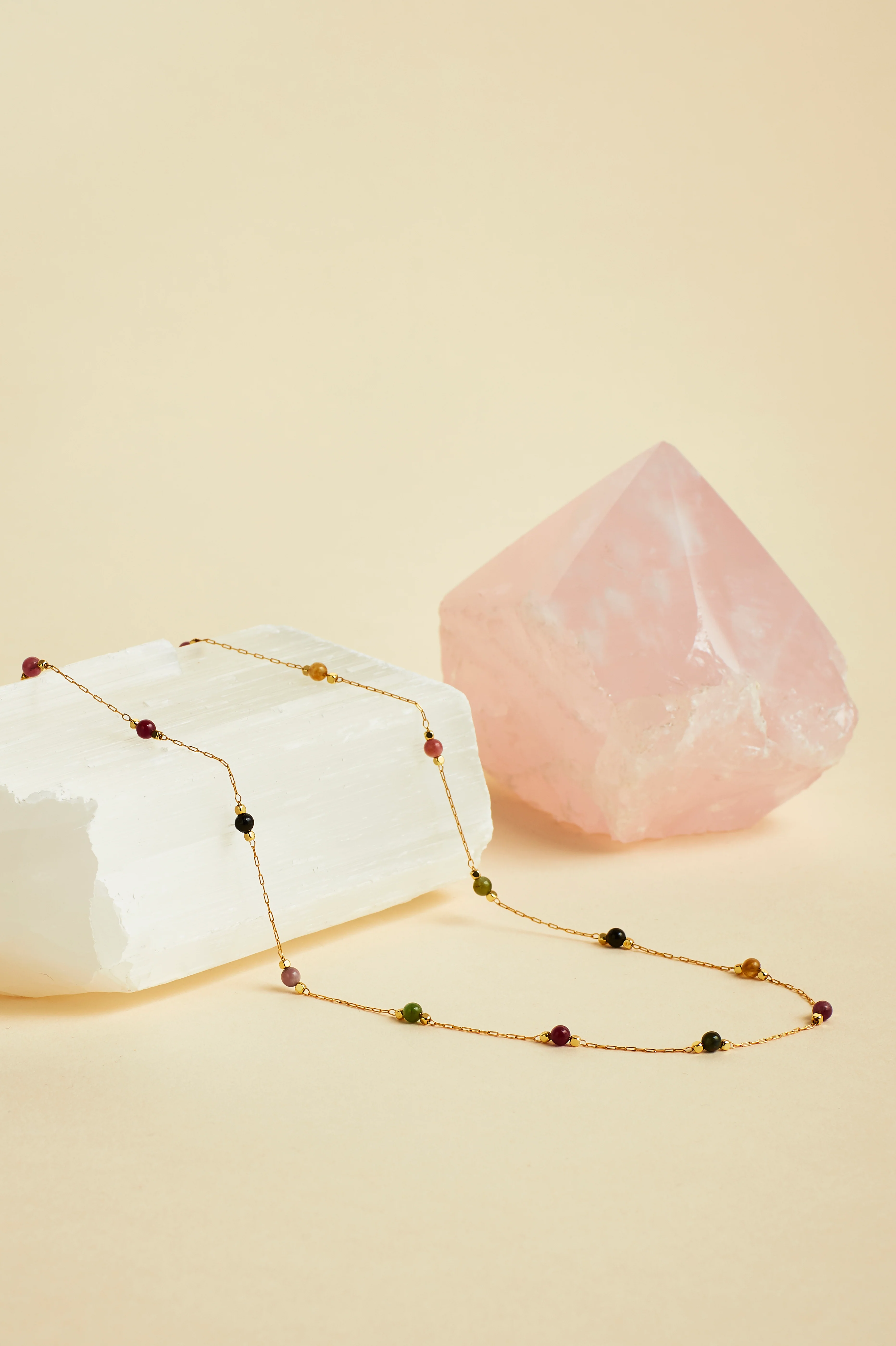 Wellness Tourmaline Gemstone Bead Necklace - Image 4