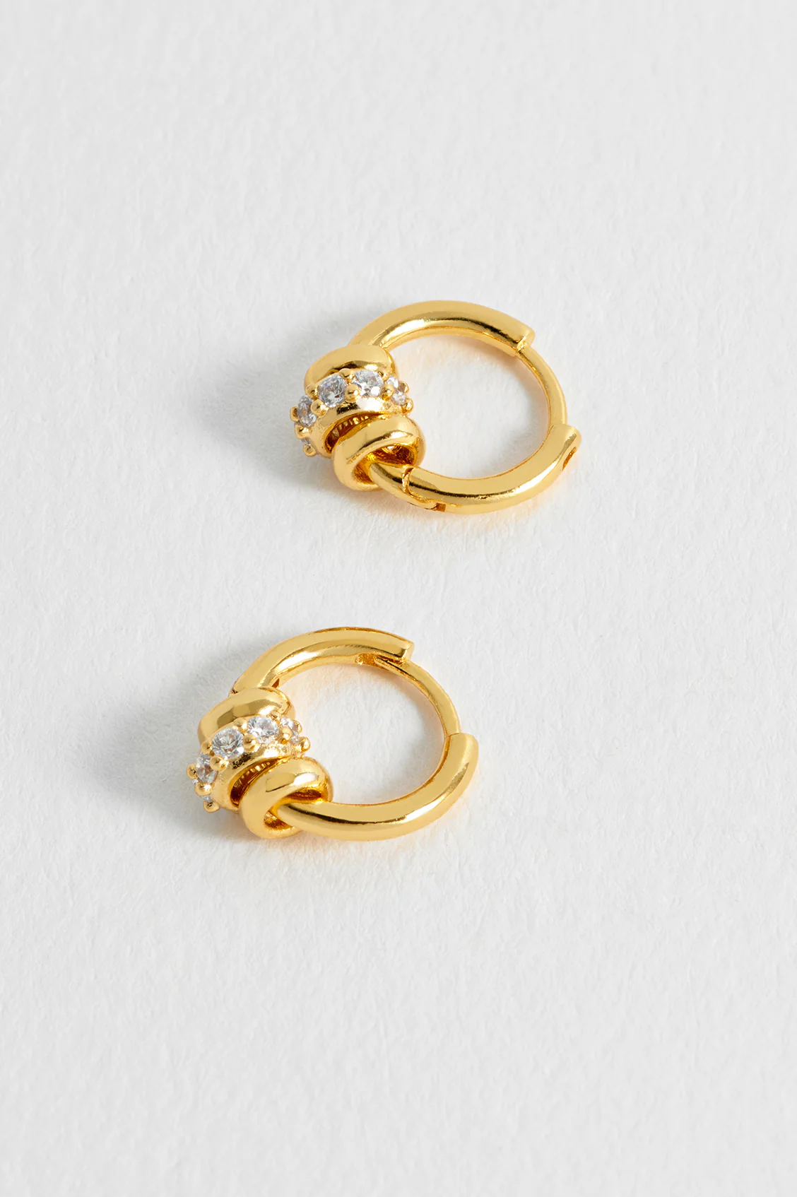 Triple Disc CZ Hoop Earrings - Image 4