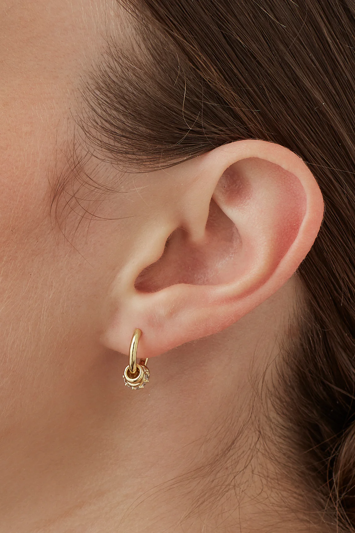 Triple Disc CZ Hoop Earrings - Image 5