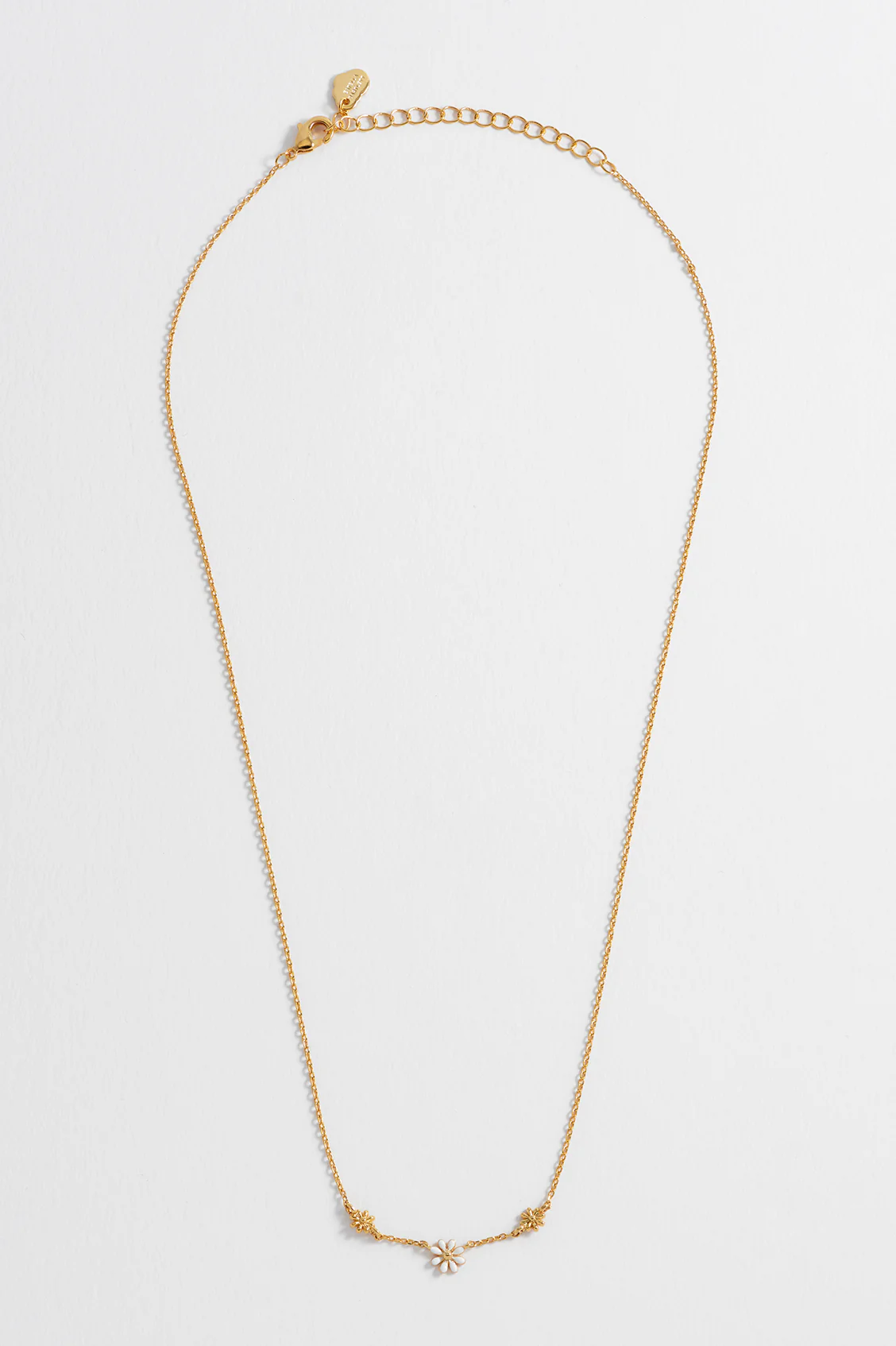 Triple Flower White Enamel Necklace - Image 5
