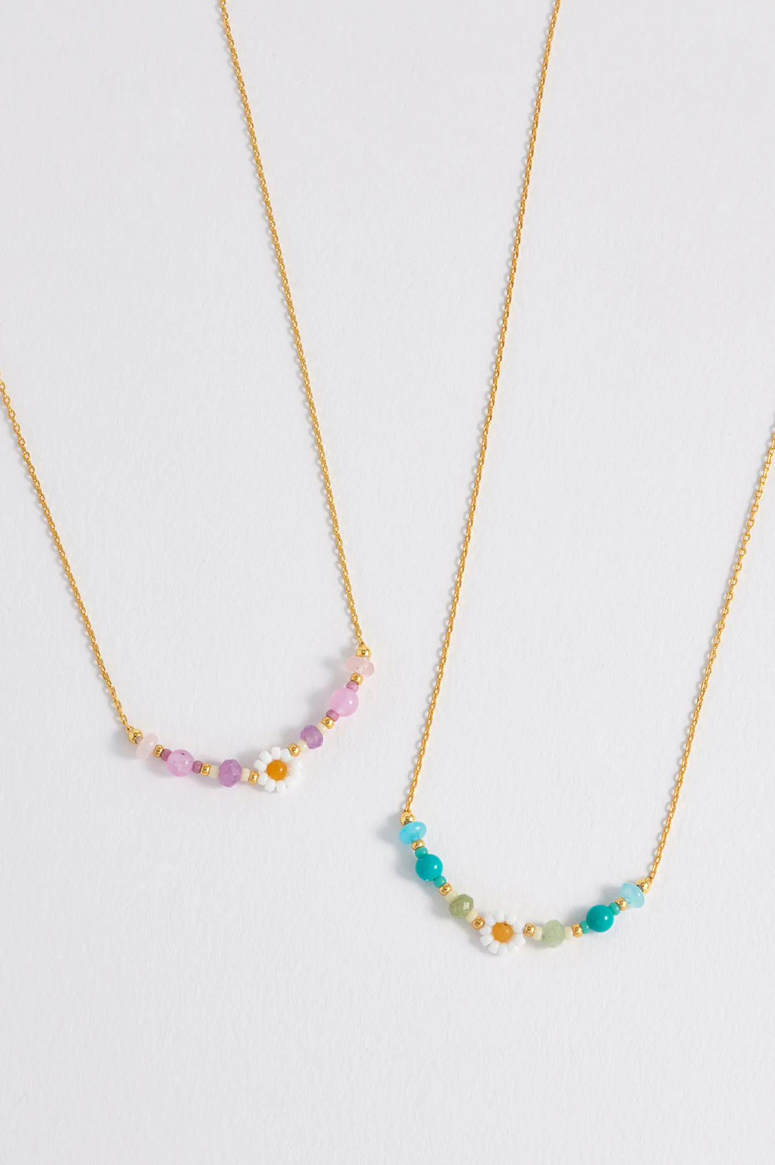 Turquoise Beaded Flower Necklace - Image 8