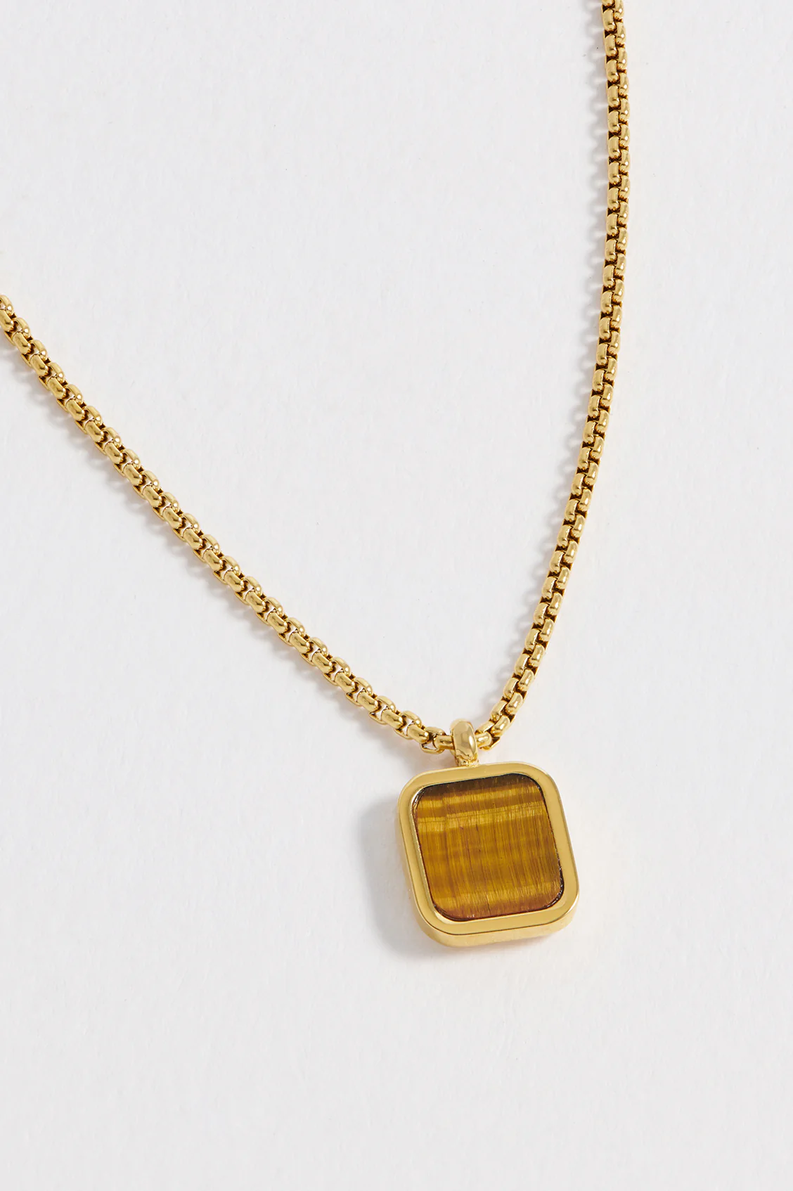 Men's Square Gemstone Pendant Necklace - Image 2