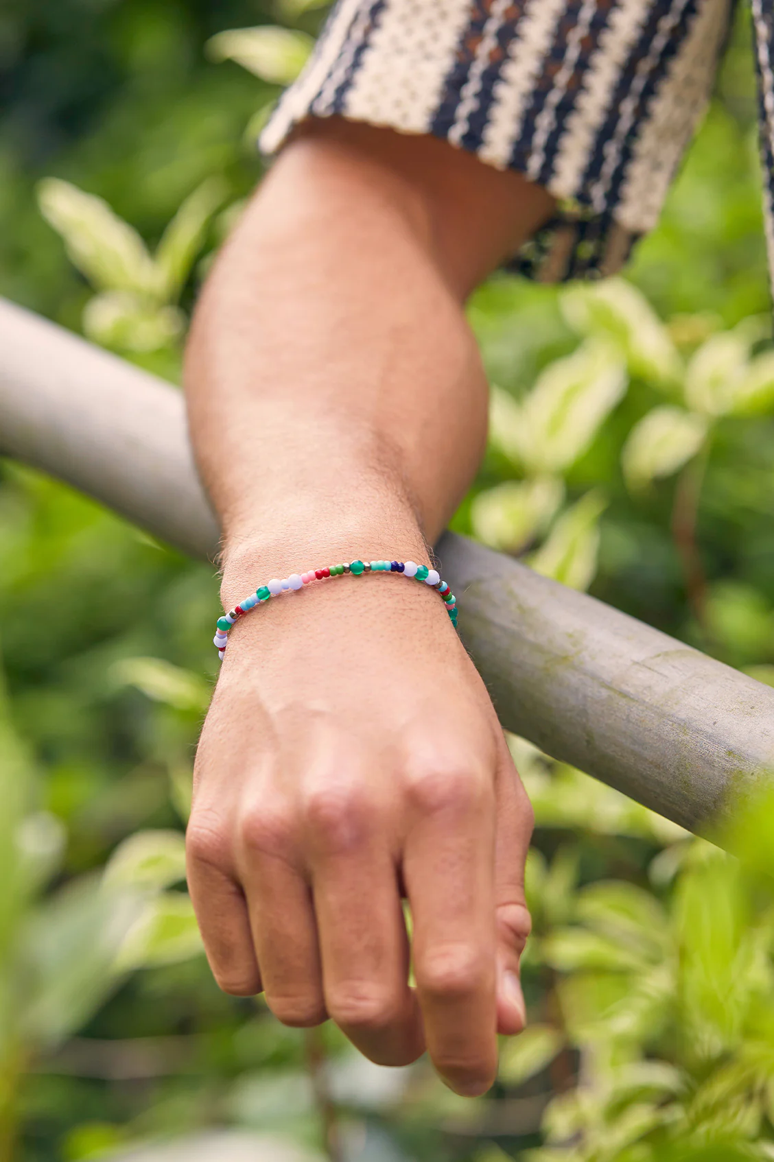 Men's Mixed Bead Stretch Bracelet - Image 5
