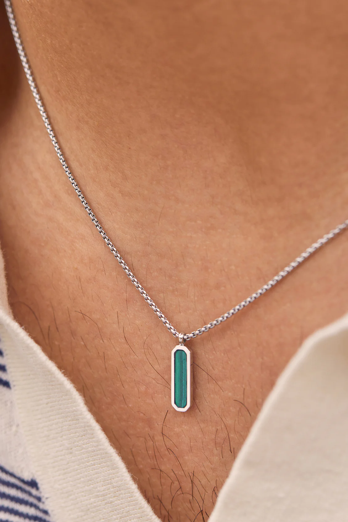 Men's Gemstone Tag Pendant Necklace - Image 5
