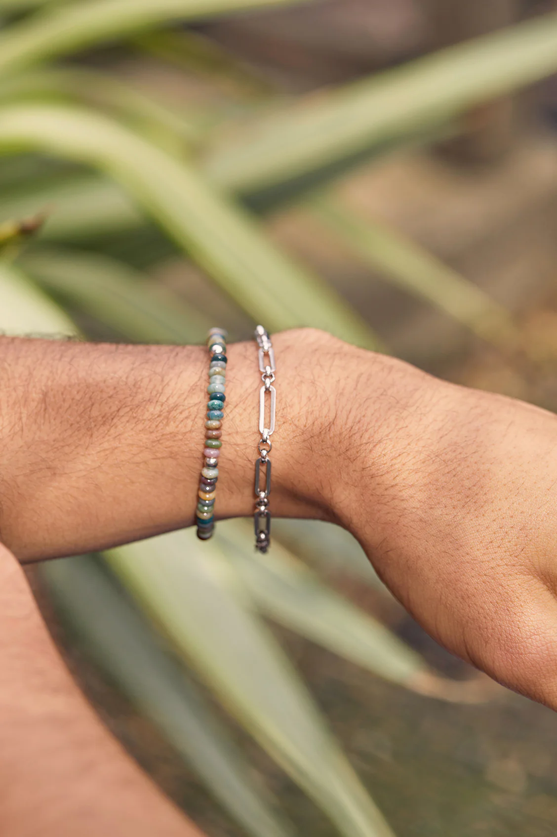 Men's Paperclip Mixed Link Bracelet - Image 7