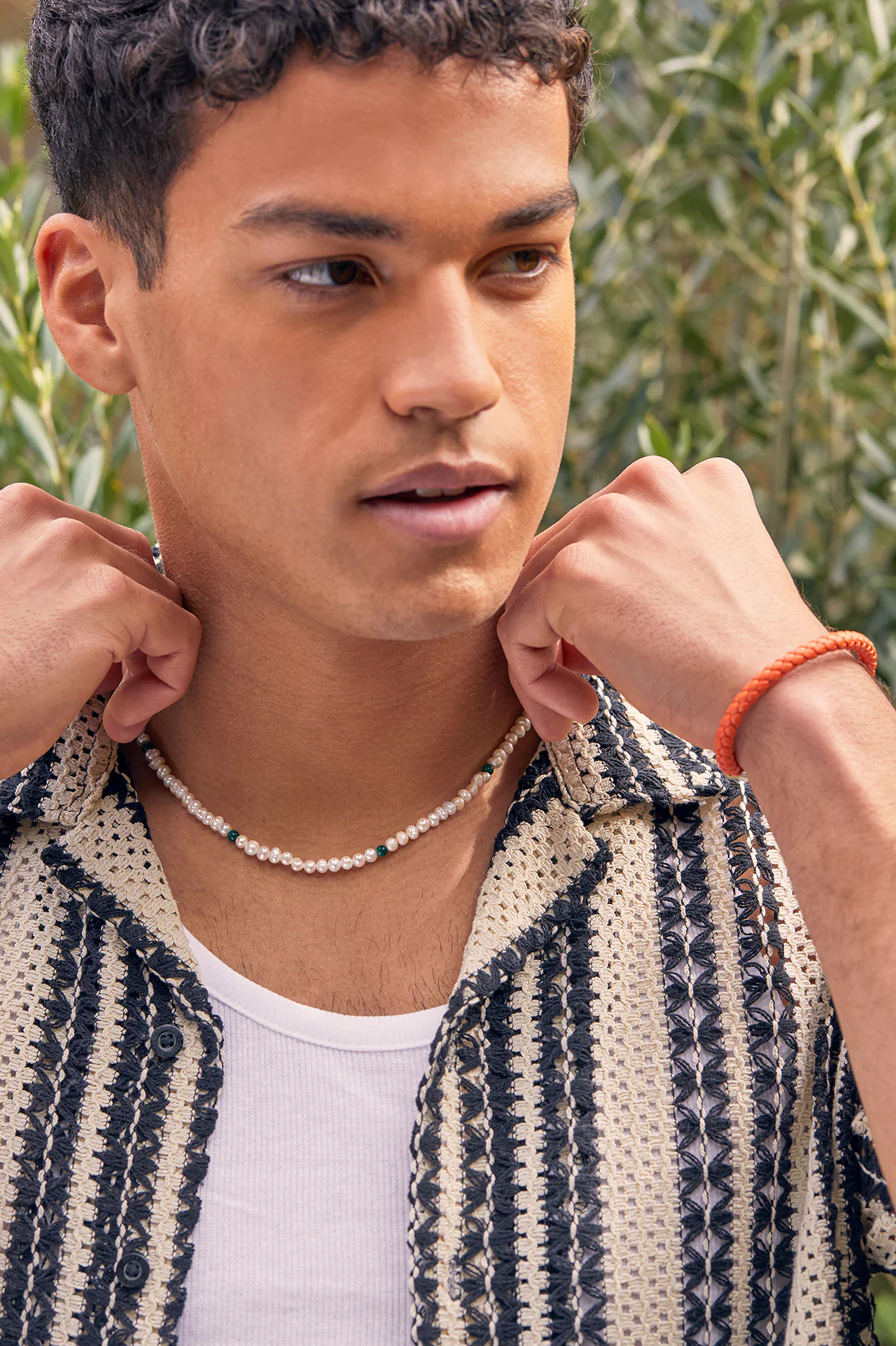 Men's Pearl and Gemstone Necklace - Image 4