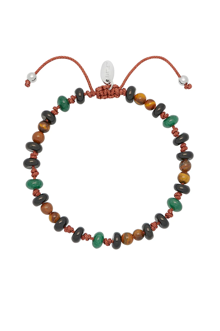 Men's Gemstone Knotted Slider Bracelet - Image 3