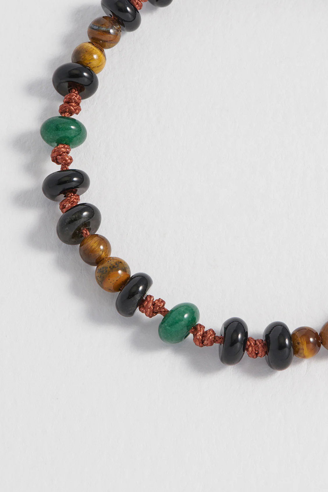 Men's Gemstone Knotted Slider Bracelet - Image 4