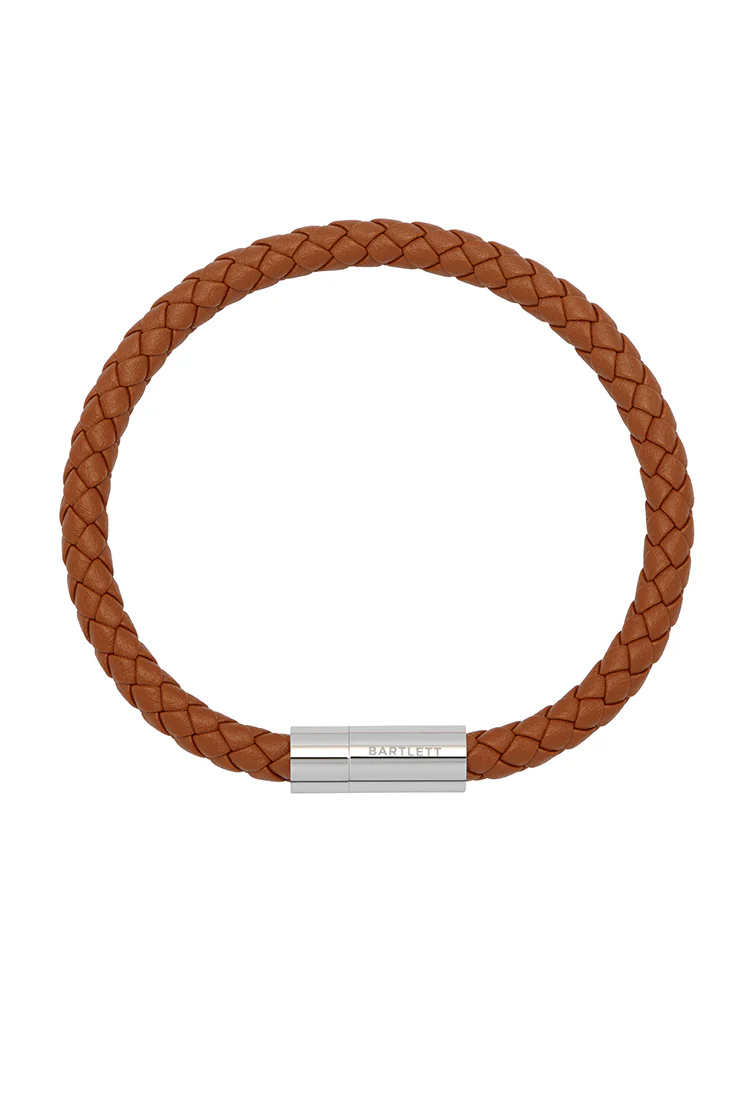 Men's Leather Single Plaited Wrap Bracelet - Image 3