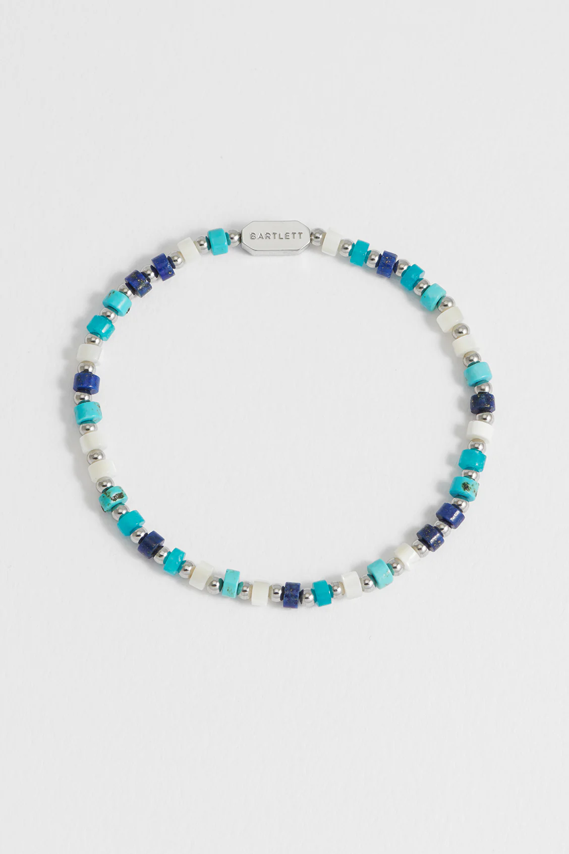Men's Mixed Blue Gemstone Rondelle Bracelet