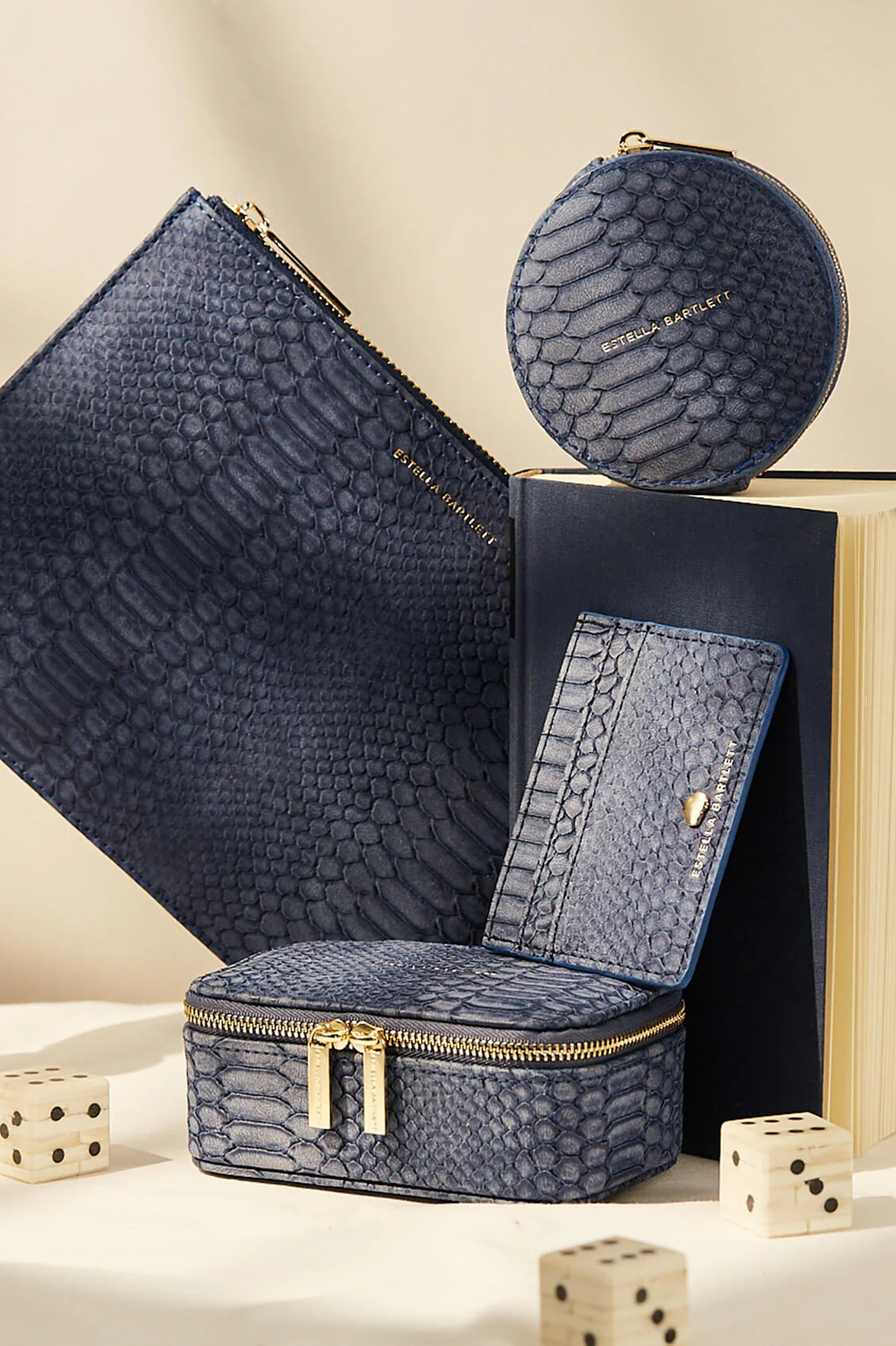 Navy Snake Effect Circle Coin Purse - Image 2