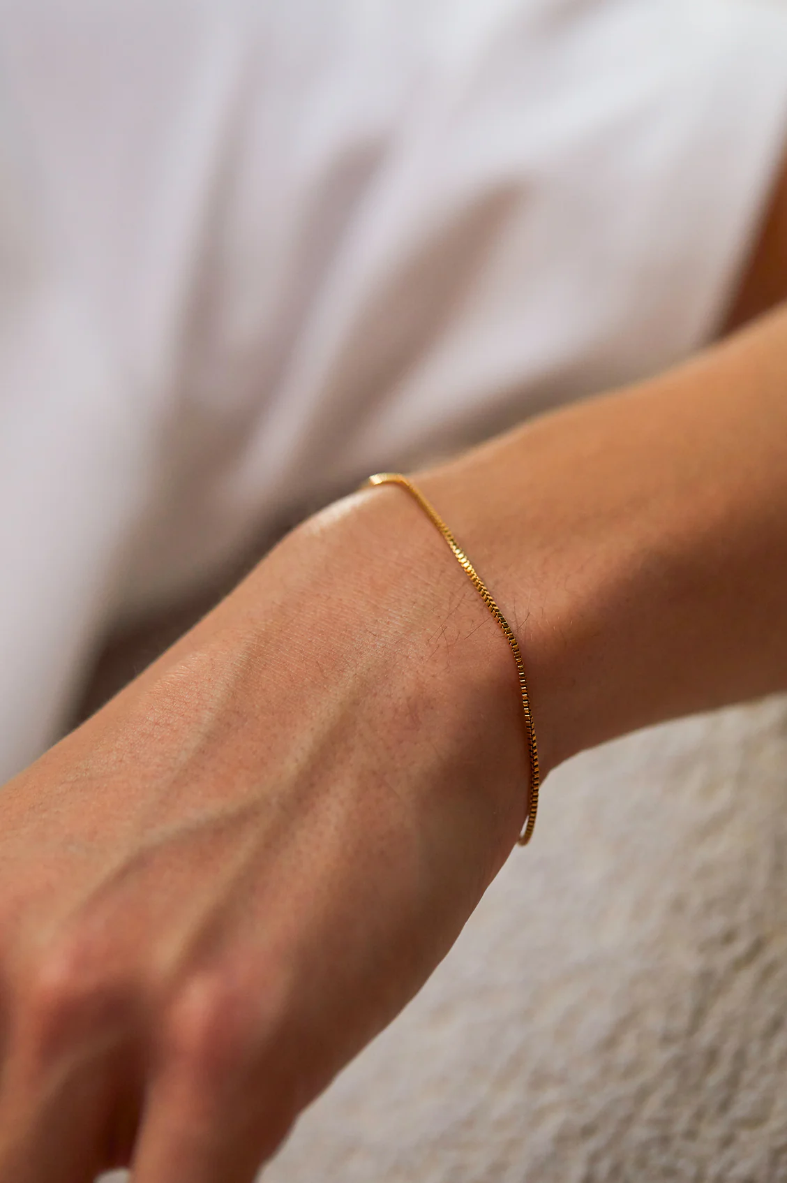 Men's Thin Box Chain Bracelet - Image 2