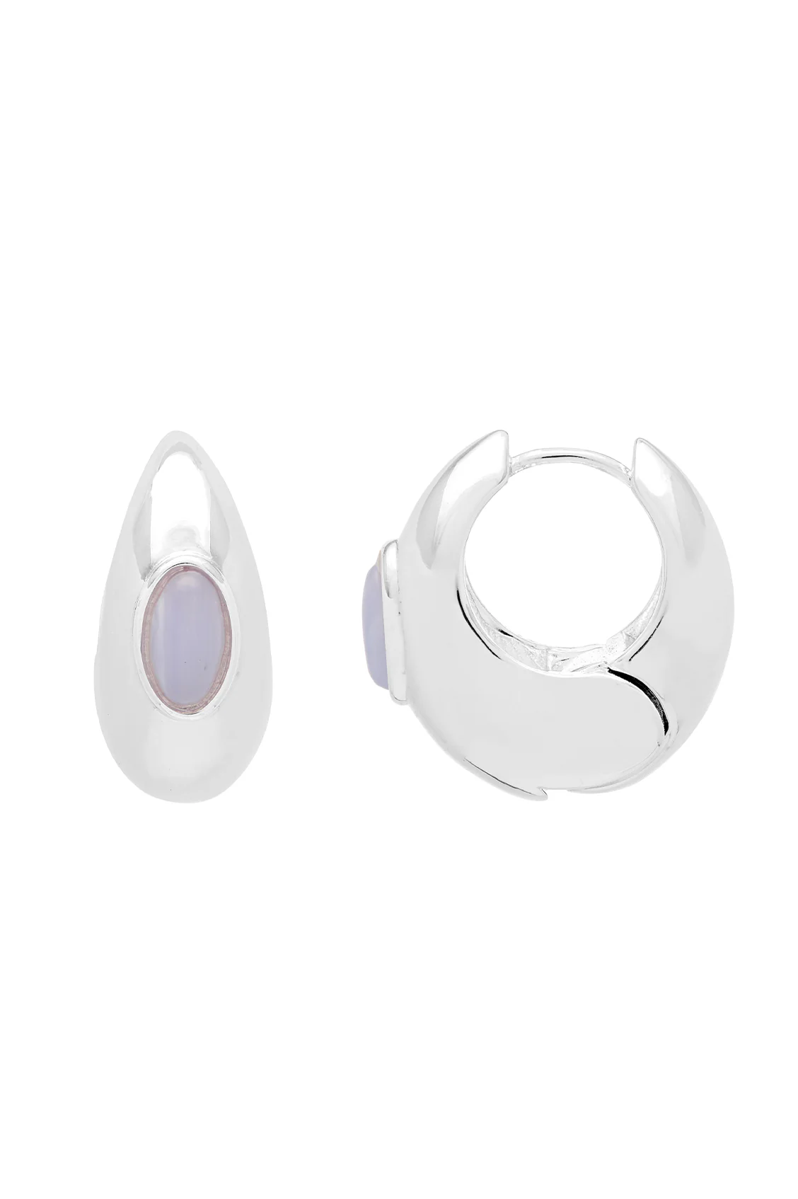 Chunky Gemstone Hinge Hoops - Image 3