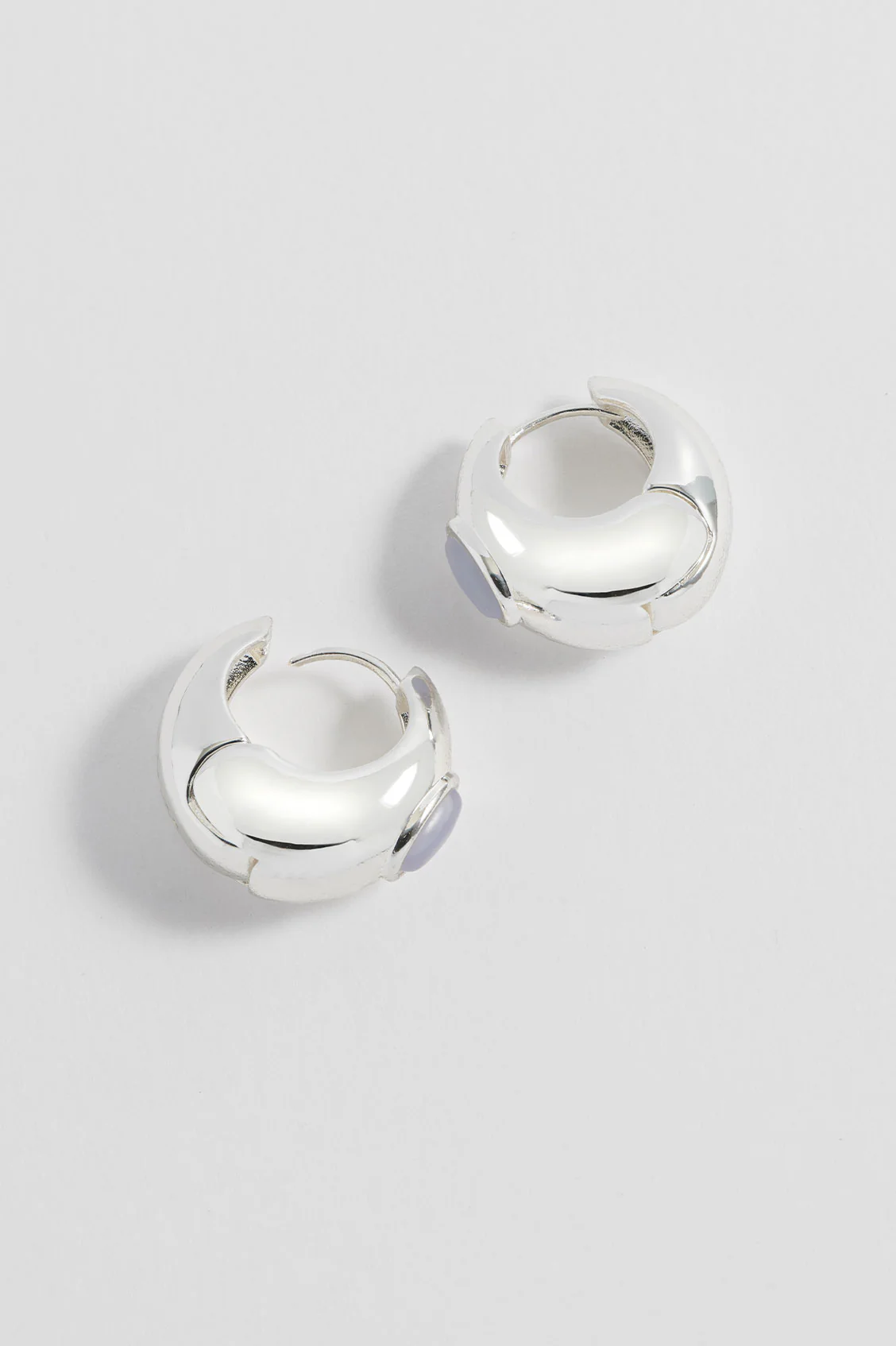 Chunky Gemstone Hinge Hoops - Image 4
