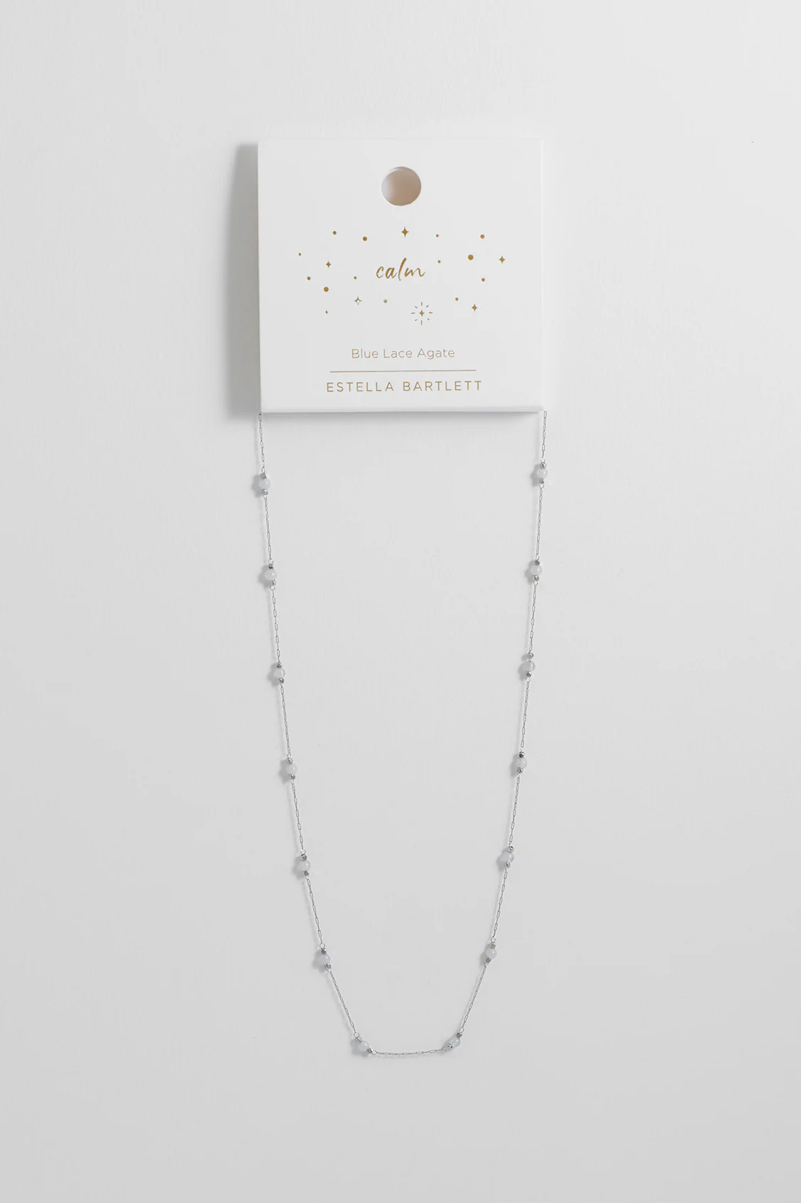 Wellness Blue Lace Agate Gemstone Bead Necklace - Image 6