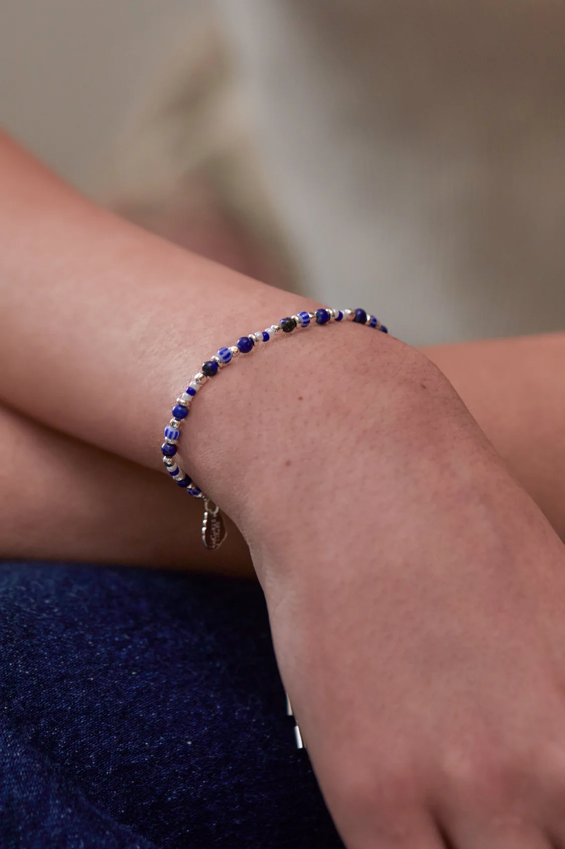 Blue Mixed Glass Amelia Bracelet - Image 2