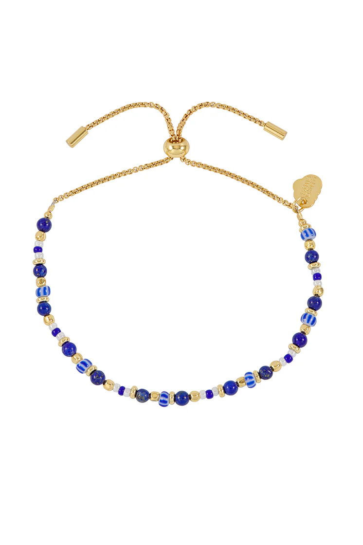 Blue Mixed Glass Amelia Bracelet - Image 3