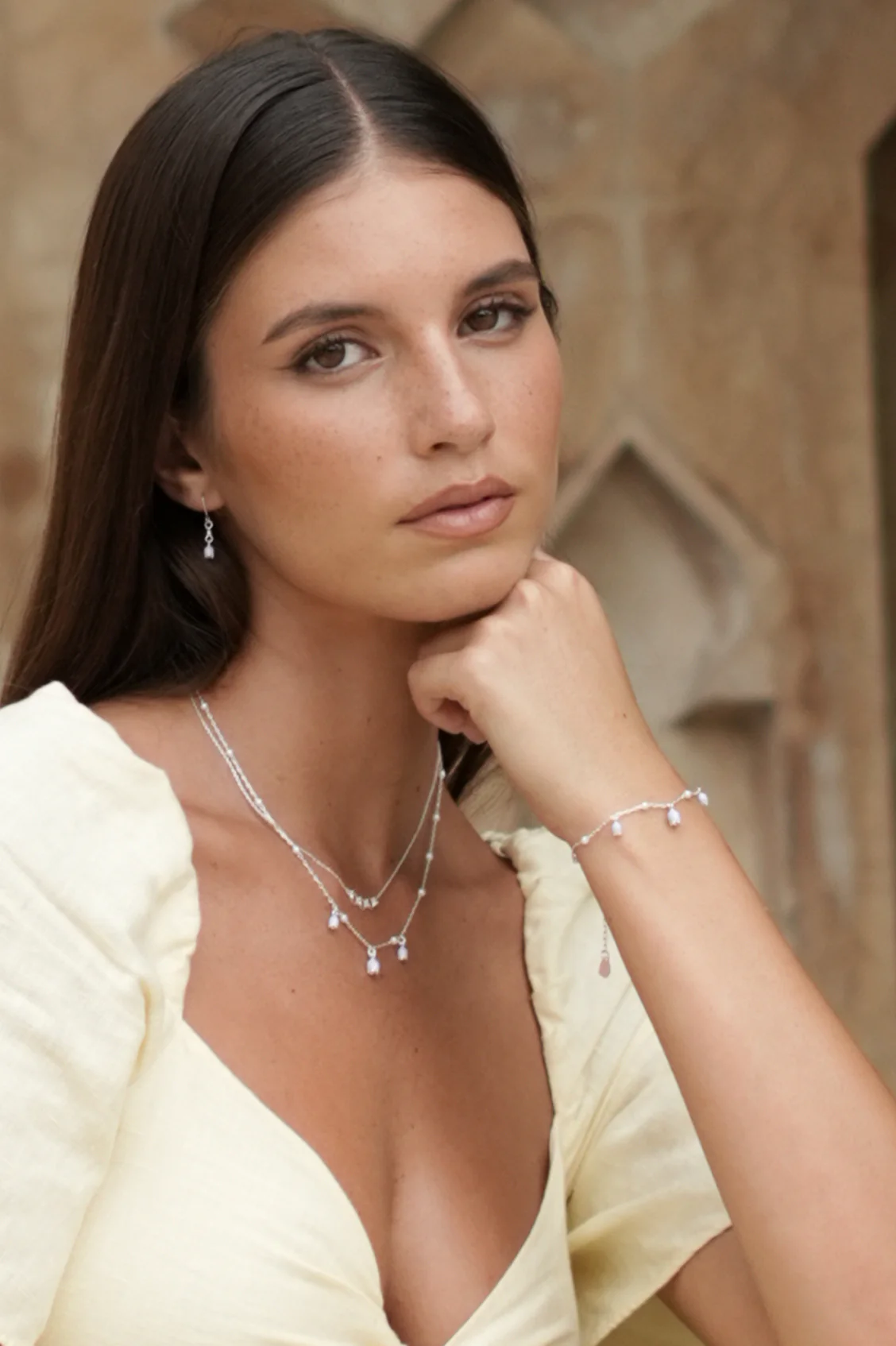Bluebell Bracelet with Pearl Beaded Chain - Image 2