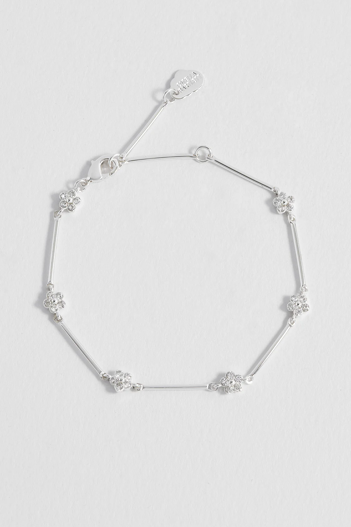 CZ Flower Link Bracelet - Image 4
