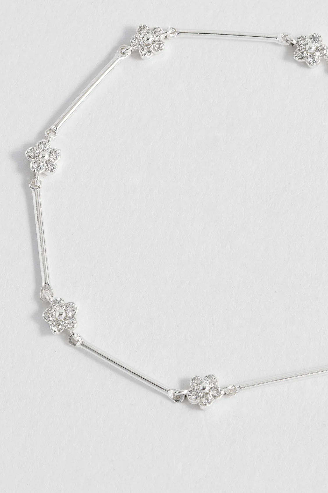 CZ Flower Link Bracelet - Image 5