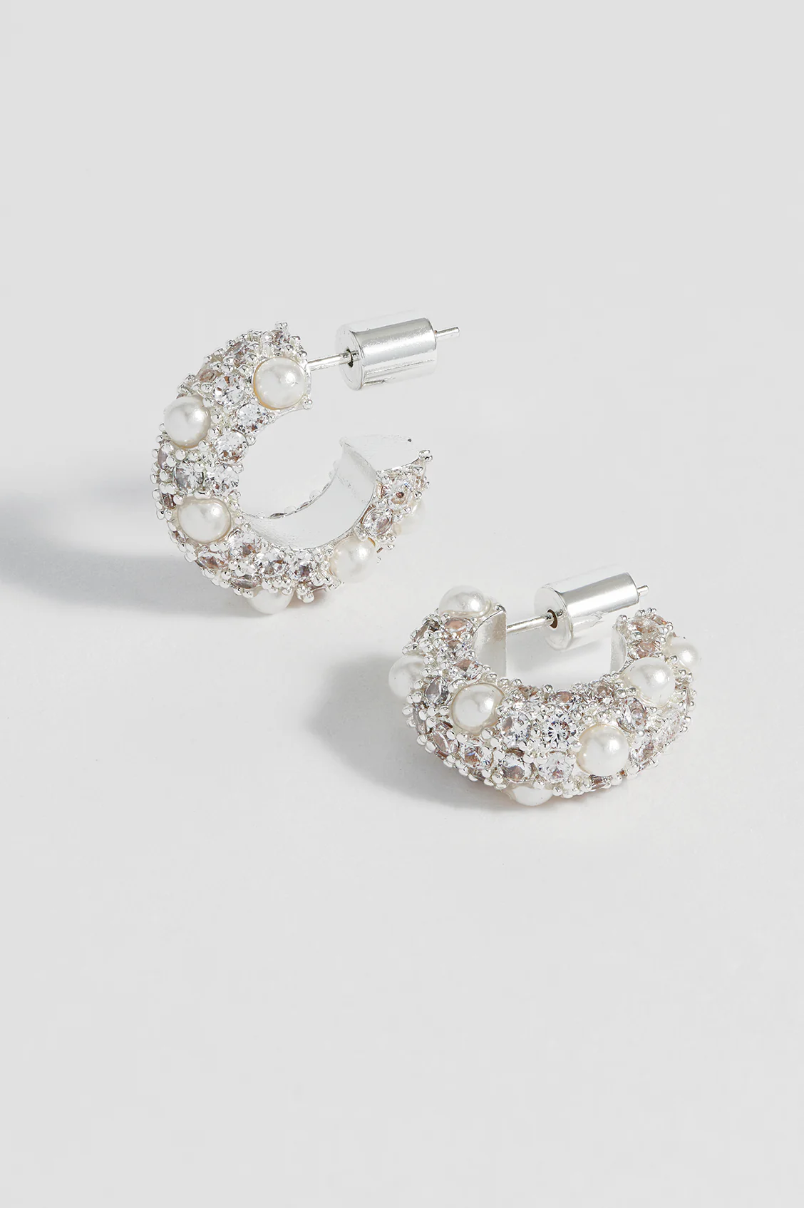 Embellished Pearl and CZ Hoops