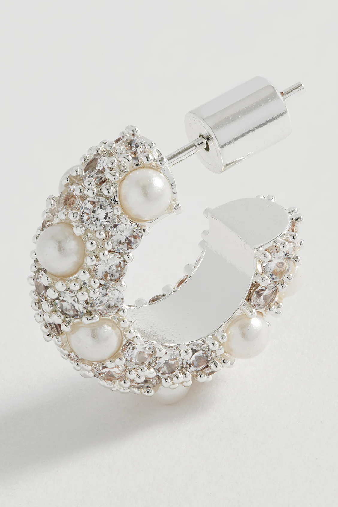 Embellished Pearl and CZ Hoops - Image 4