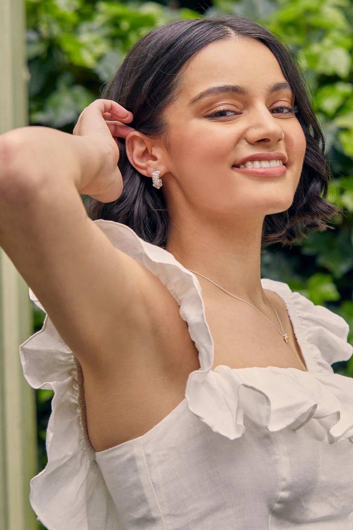 Embellished Pearl and CZ Hoops - Image 9